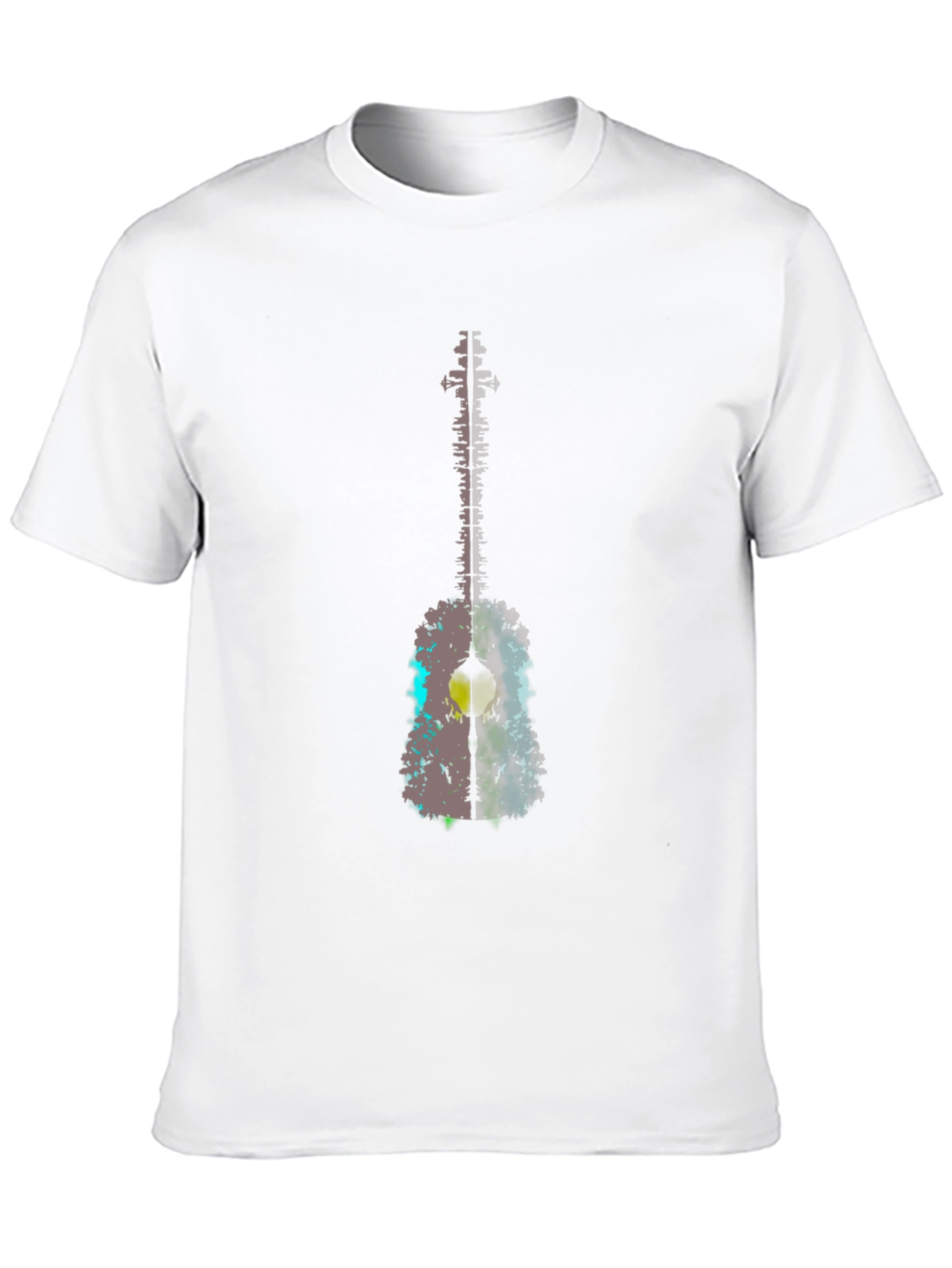 Black Abstract Guitar Graphic Tee - Men's Black T-Shirt view 10