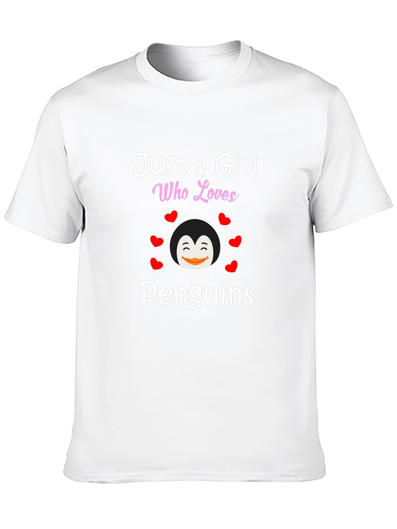 Black Just a Girl Who Loves Penguins Graphic Tee view 10