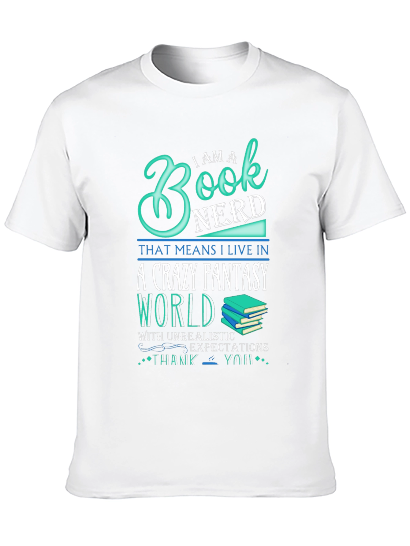 Black Book Nerd Crazy Fantasy World T-Shirt view 10