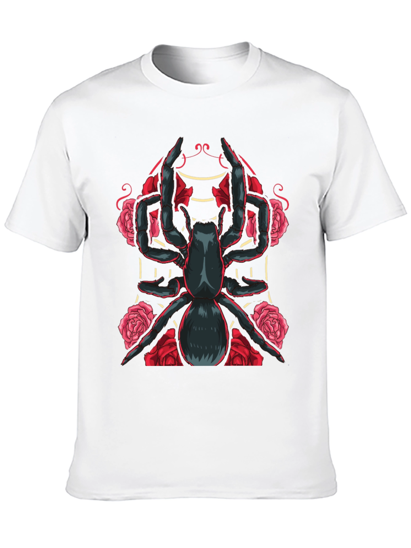 Black Spider & Roses Graphic T-Shirt - Dark Aesthetic view 10