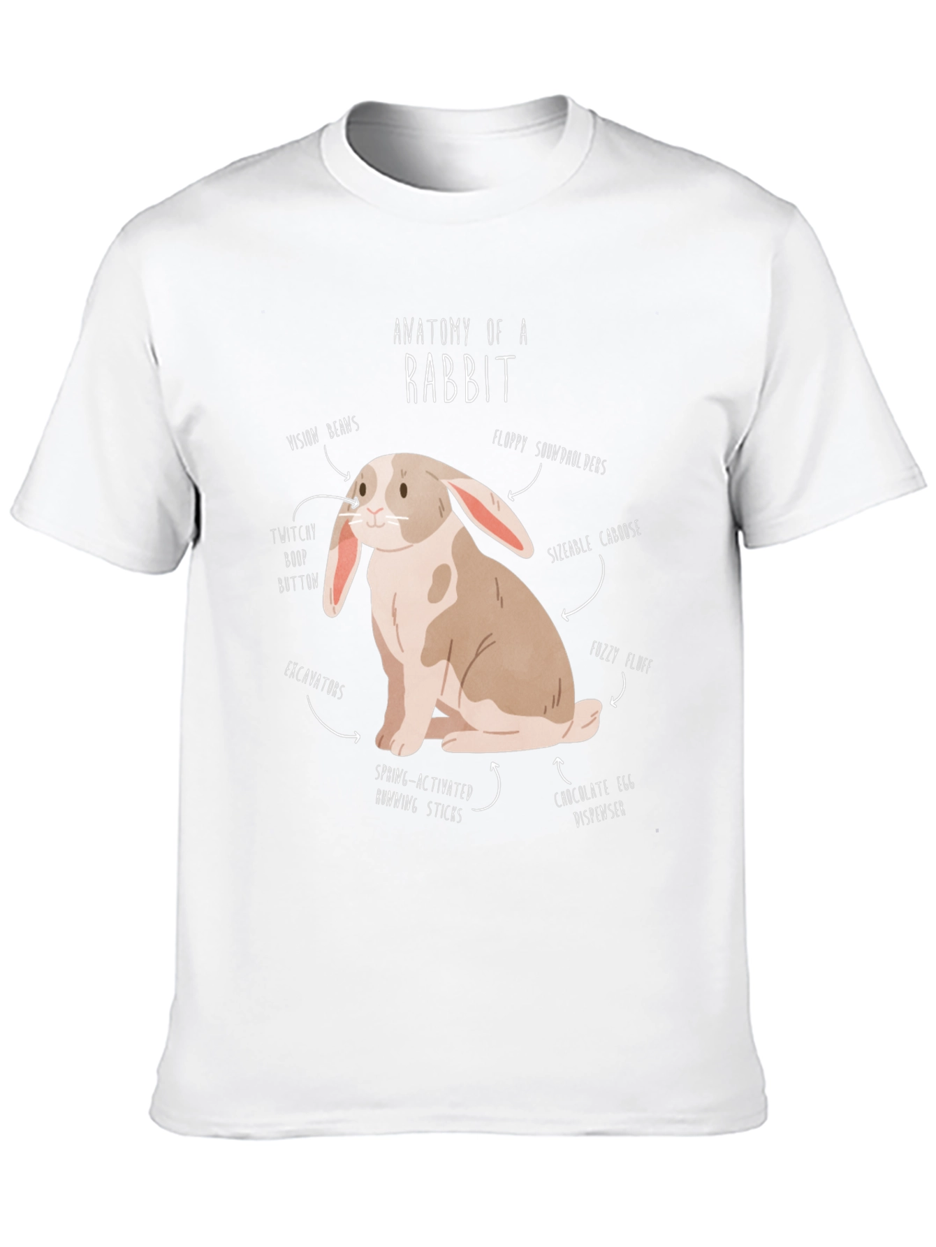 Black Anatomy of a Rabbit T-Shirt Funny Bunny Tee view 10