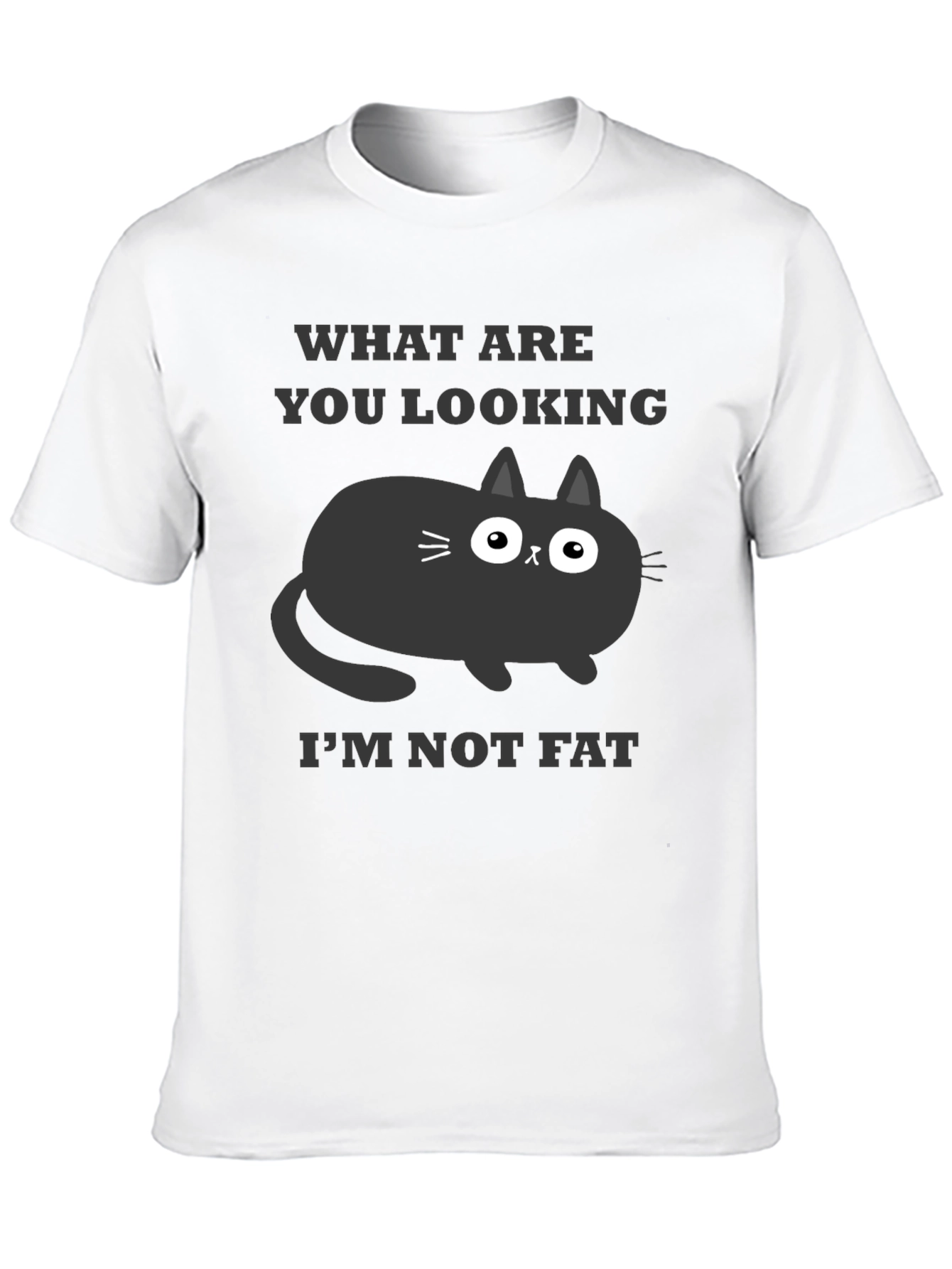 Black Funny Cat T-Shirt - What Are You Looking At? view 10