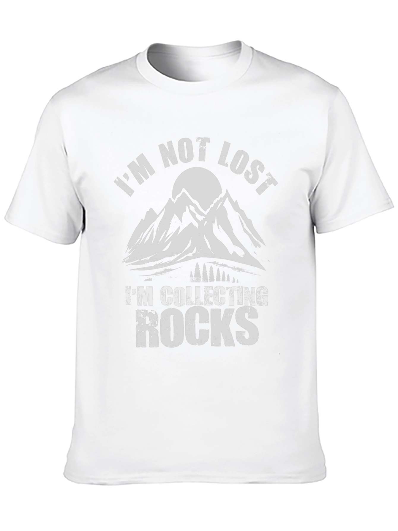 Black I'm Not Lost I'm Collecting Rocks Graphic T-Shirt view 10