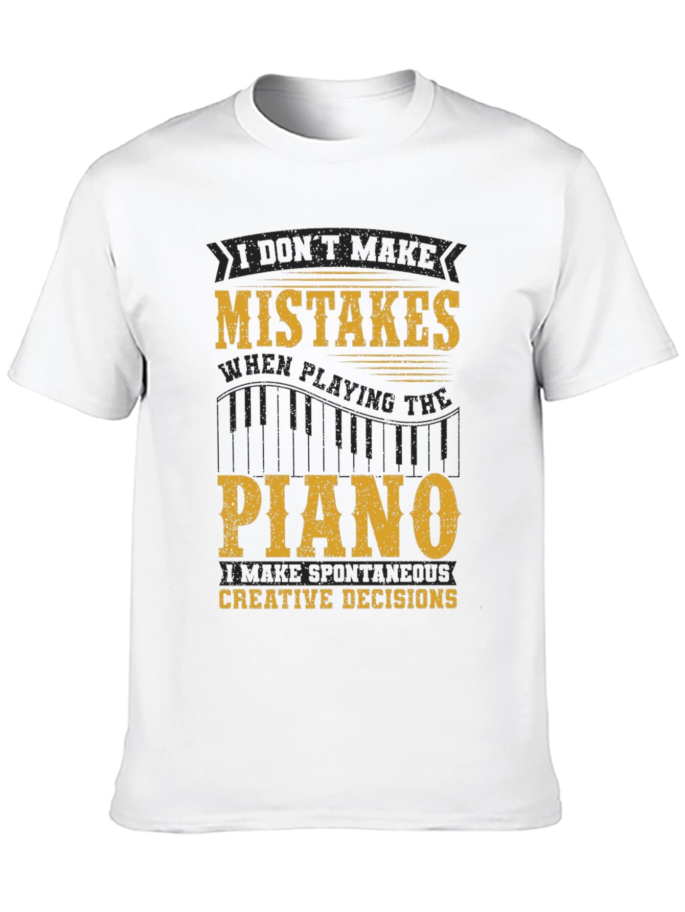 Black Funny Piano T-Shirt - I Don't Make Mistakes! view 10