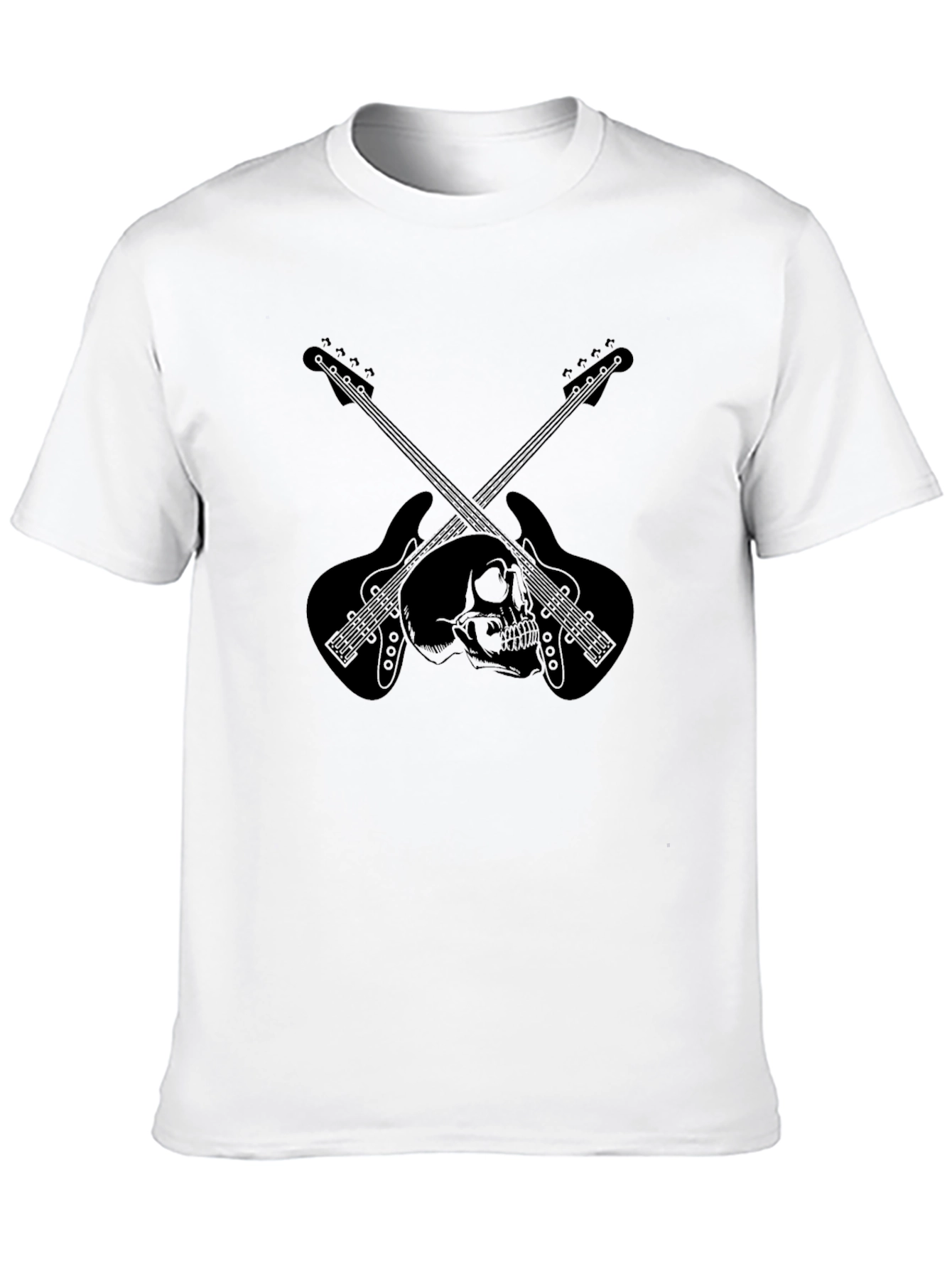 Black Skull & Guitar Graphic Tee - Rocker Style view 10