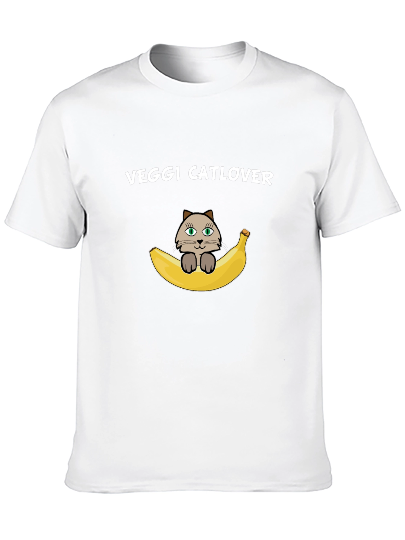 Black Veggi Catlover T-Shirt - Banana Cat view 10