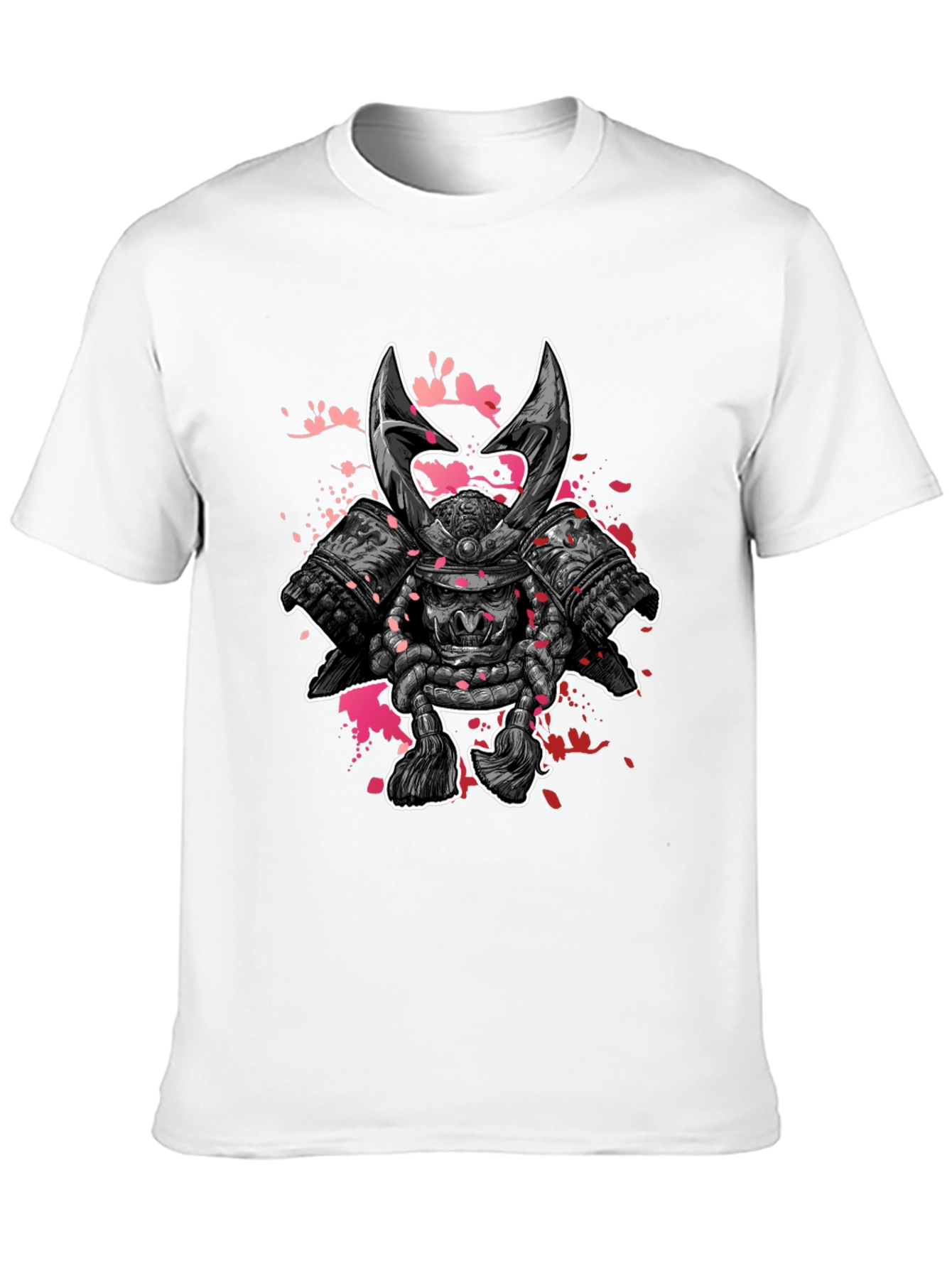 Black Samurai Warrior Graphic Print Black T-Shirt view 10