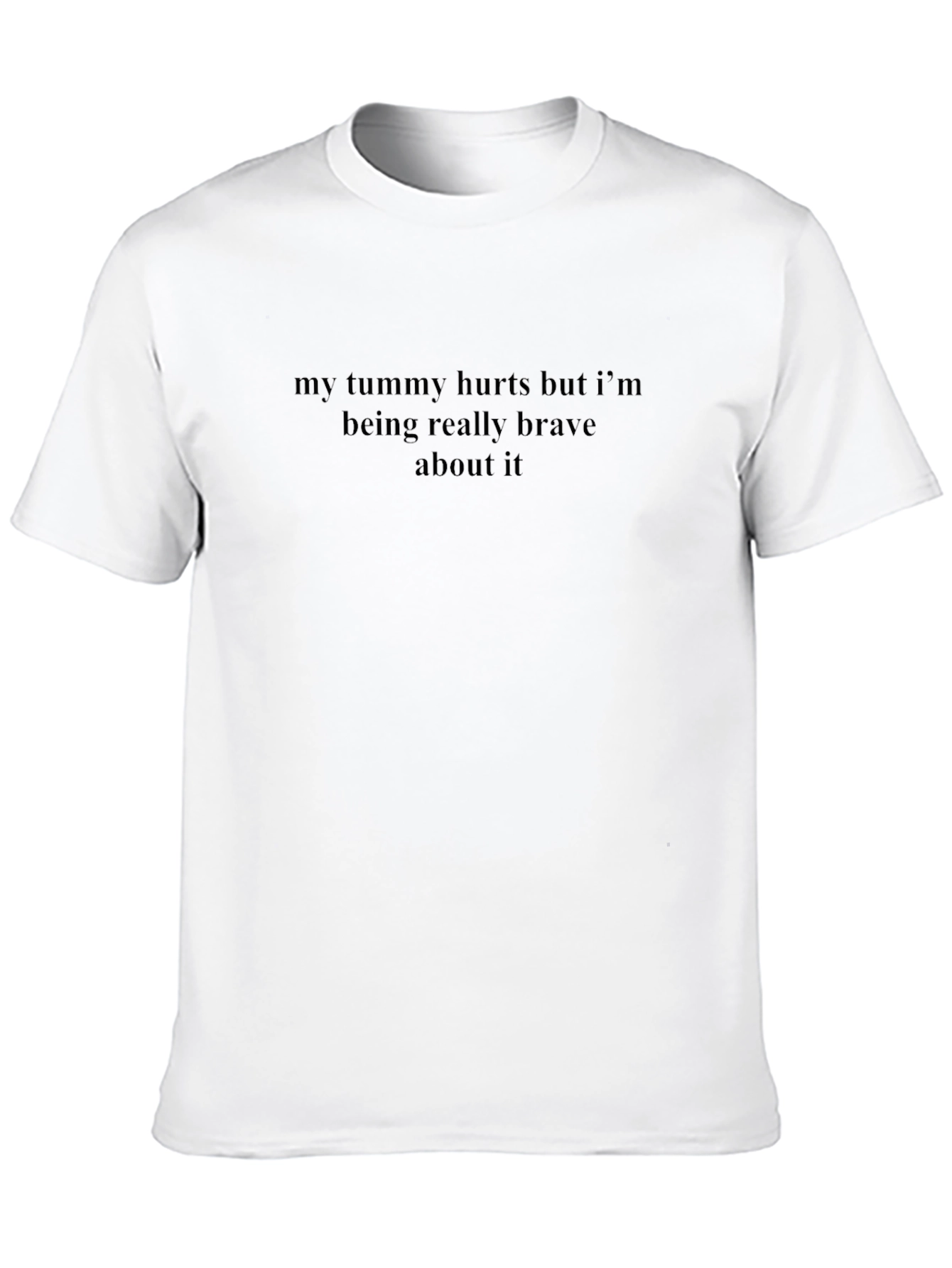 Black Funny Tummy Hurts Graphic Tee - Brave Statement Shirt view 10