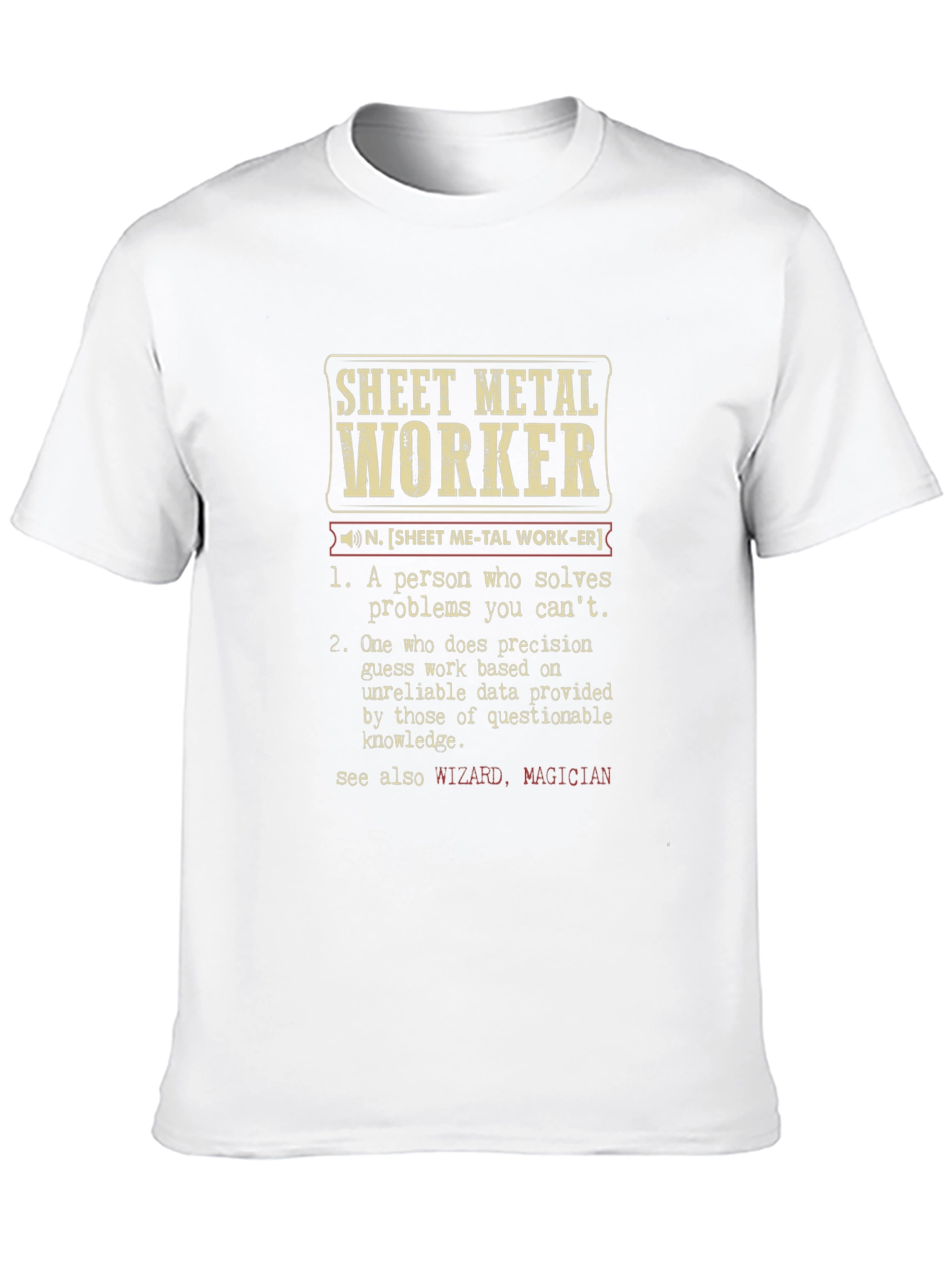 Black Sheet Metal Worker Definition T-Shirt view 10