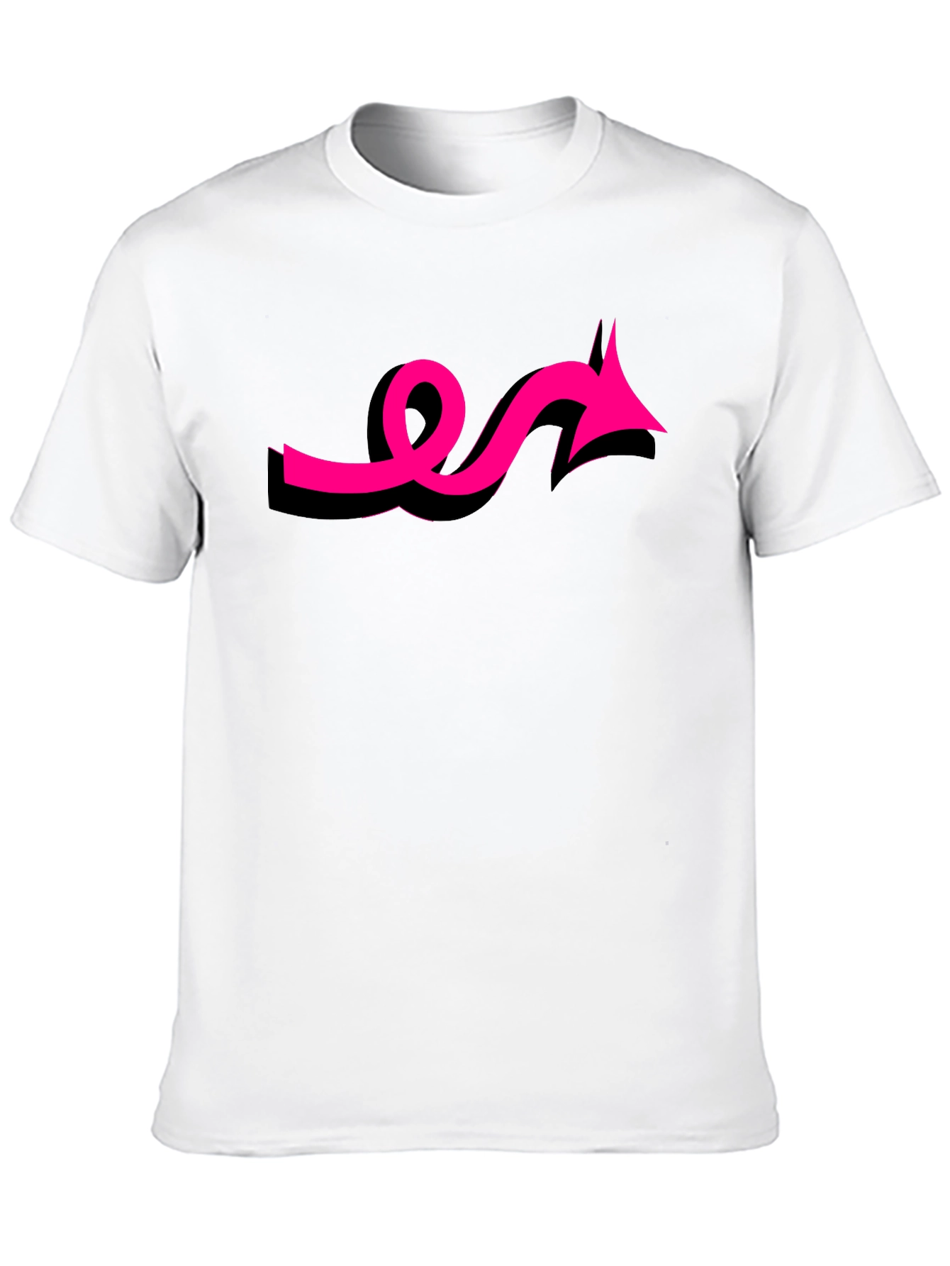 Black Black Tee with Funky Pink Arrow Design view 10