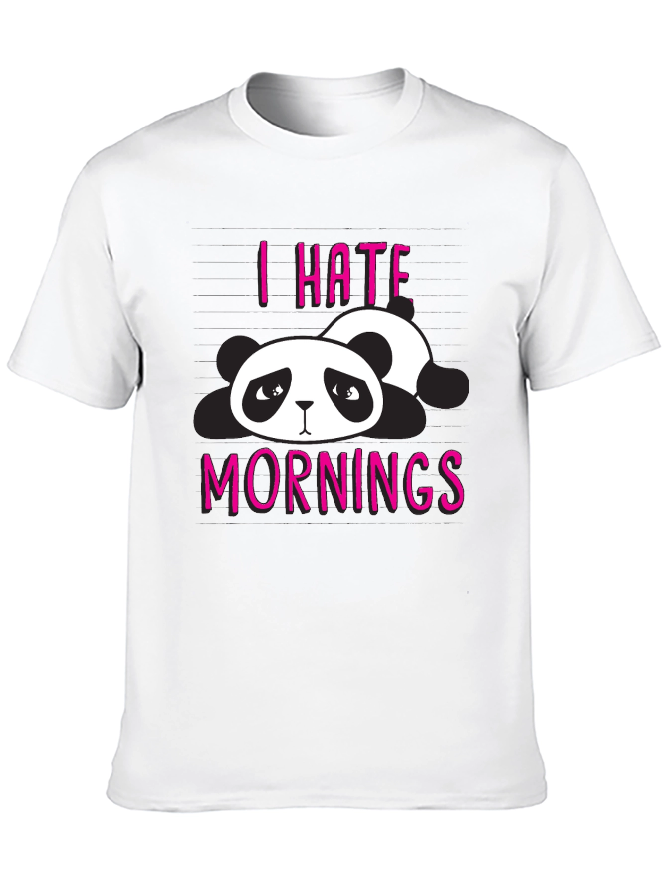 Black I Hate Mornings Panda Graphic T-Shirt view 10