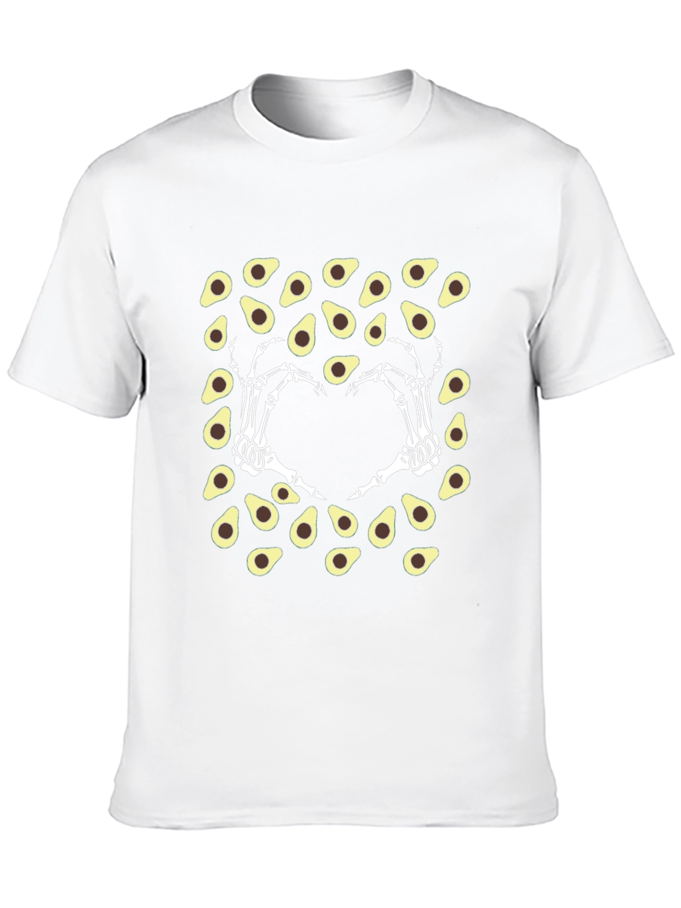 Black Avocado Skeleton Hand Heart T-Shirt view 10