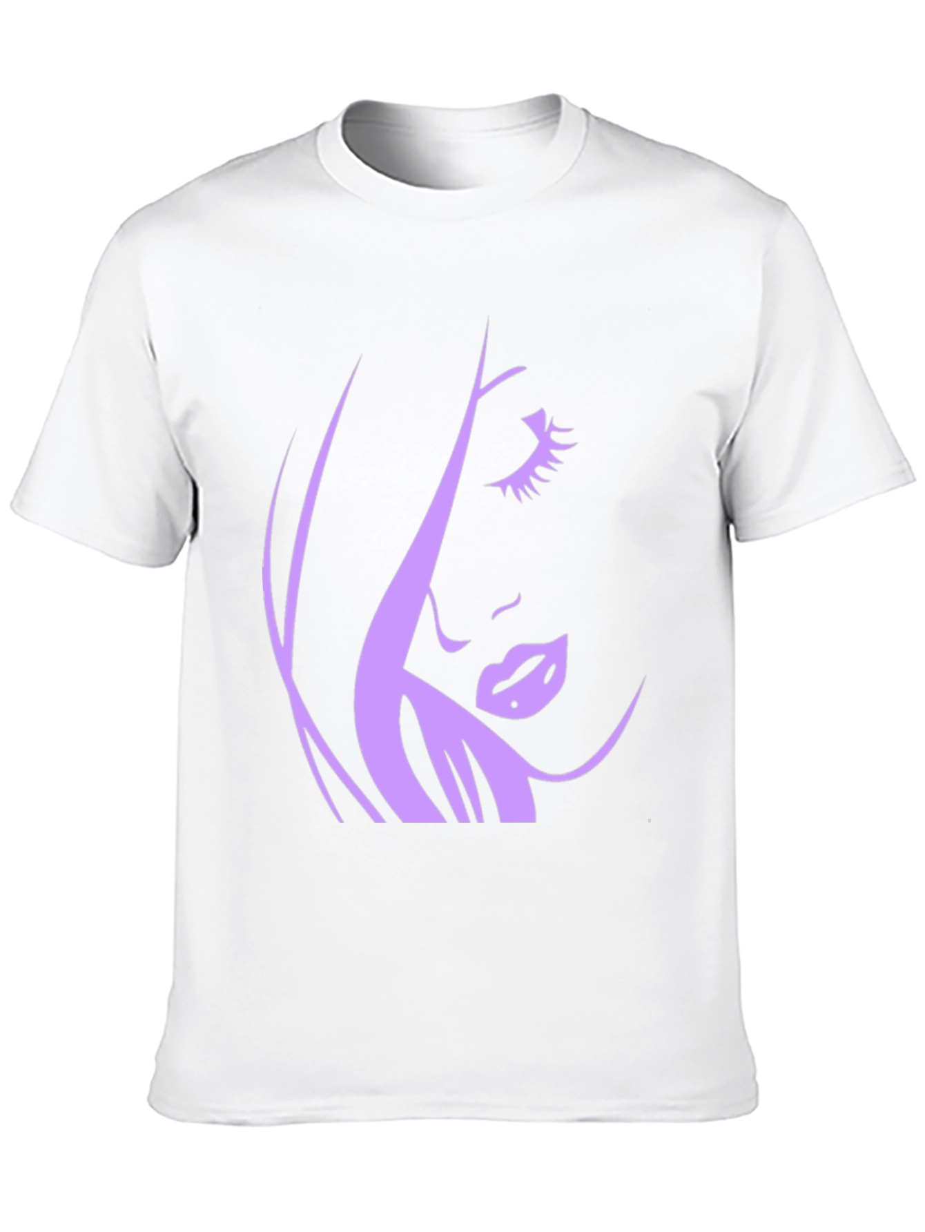 Black Silhouette Woman Graphic Tee - Black Cotton T-Shirt view 10