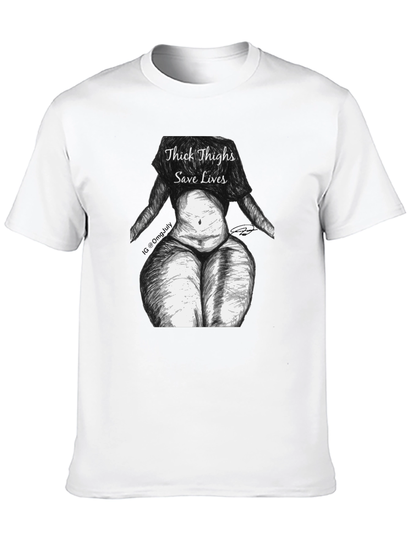 Black Thick Thighs Save Lives Graphic Tee - Unisex view 10