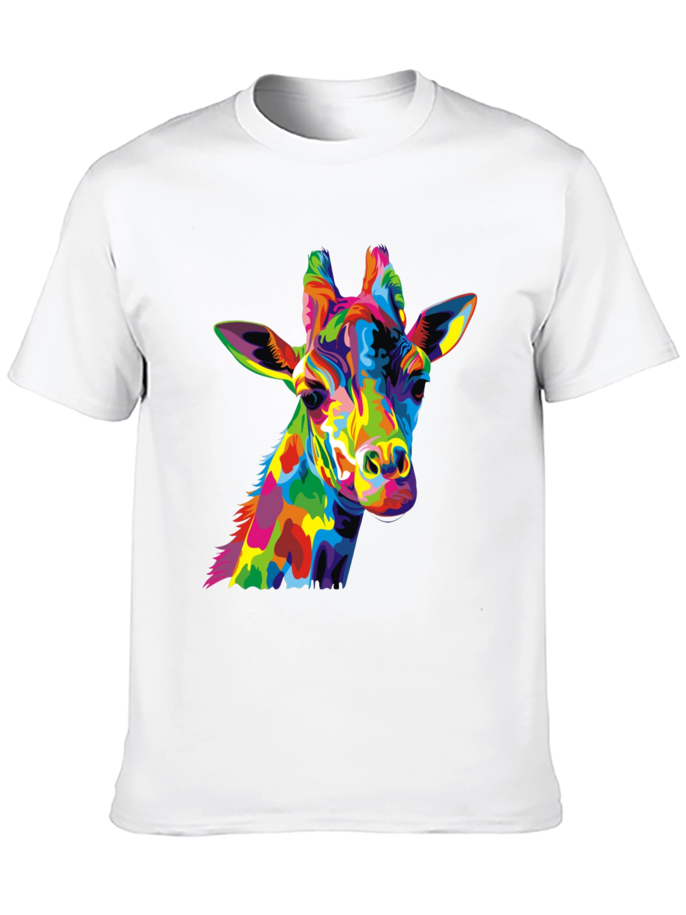 Black Colorful Giraffe Graphic Tee view 10
