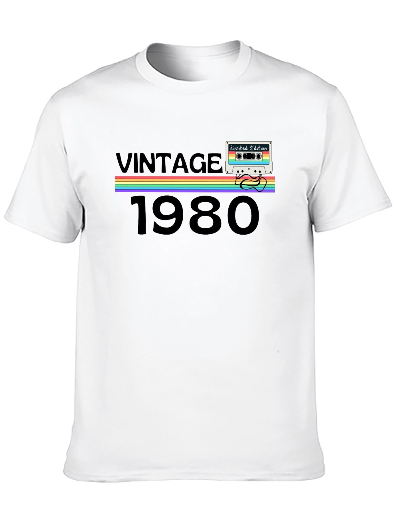Black Vintage 1980 Cassette Tape T-Shirt view 10