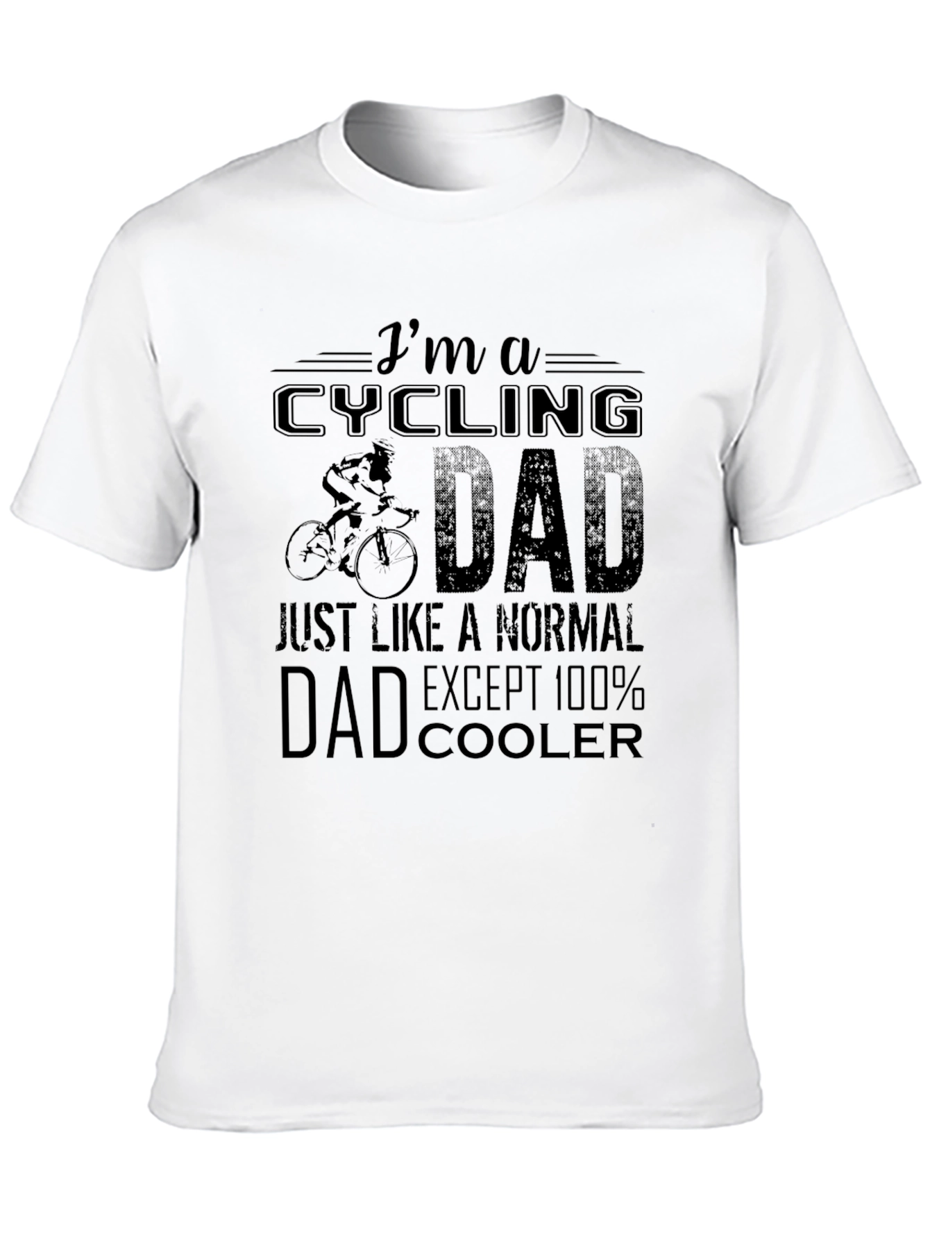 Black Cycling Dad T-Shirt - 100% Cooler Than Normal! view 10