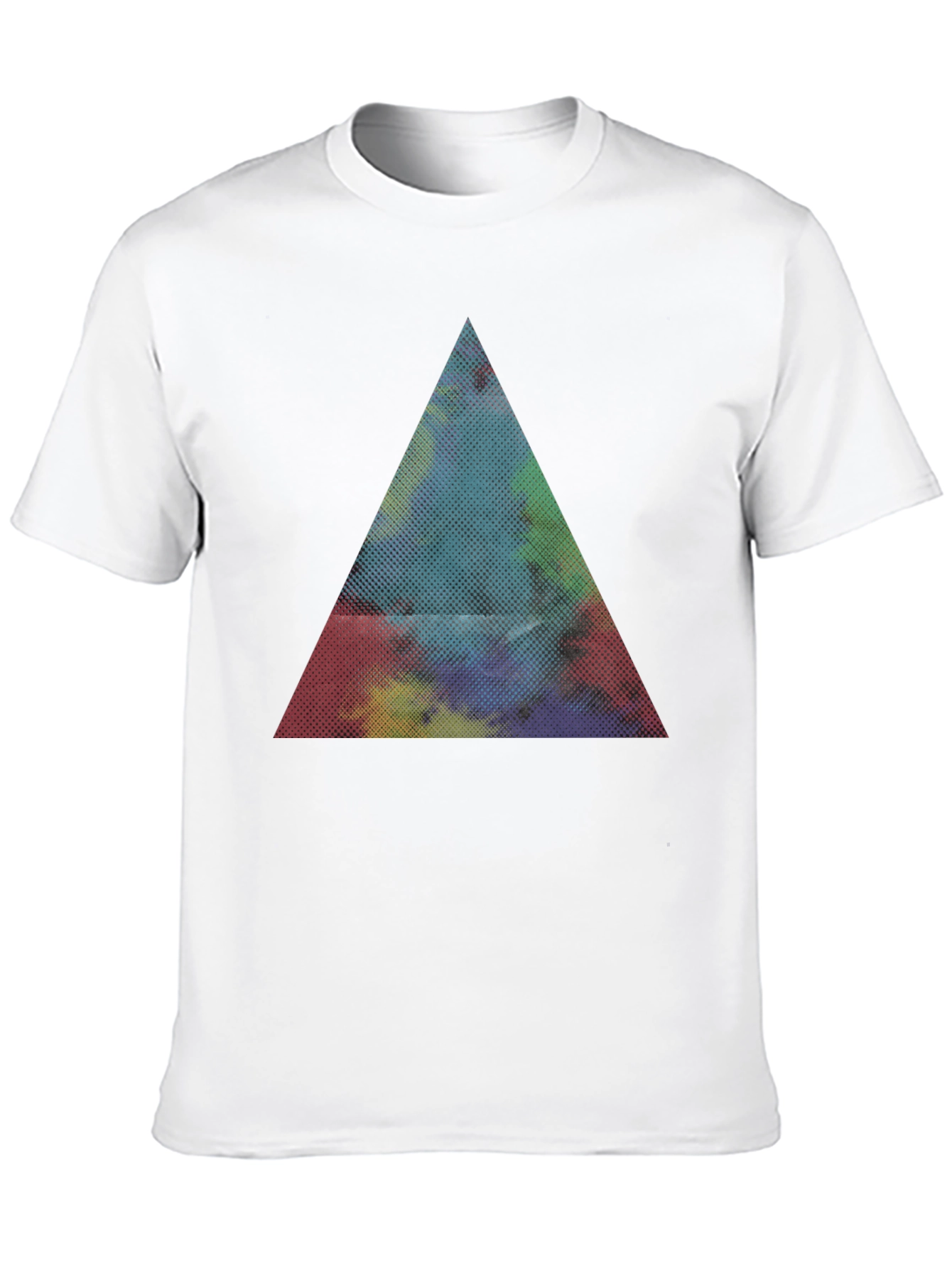 Black Abstract Triangle Graphic Black T-Shirt view 10