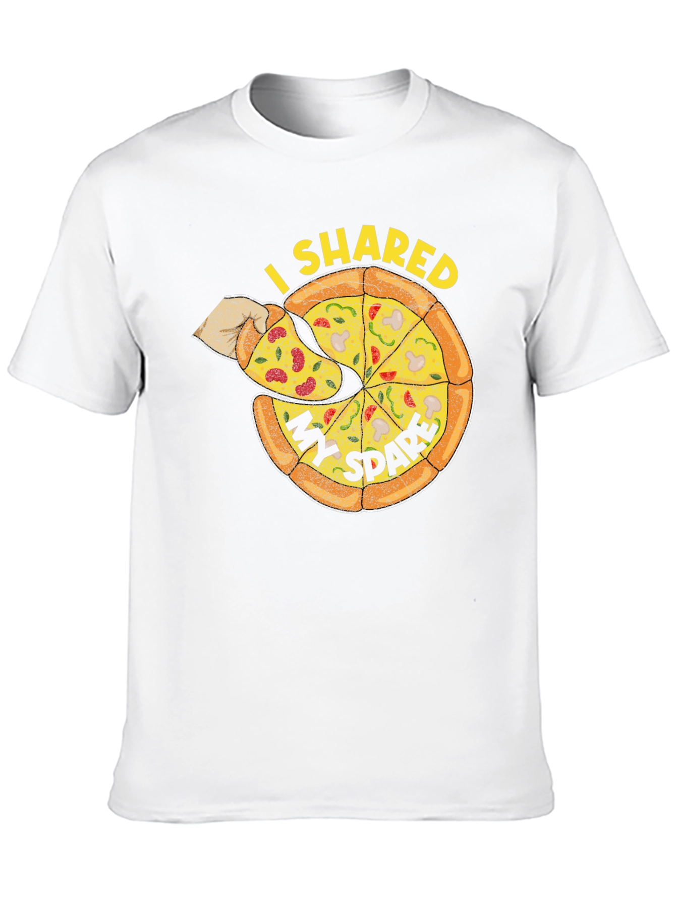 Black I Shared My Spare Pizza Graphic Tee - Black view 10