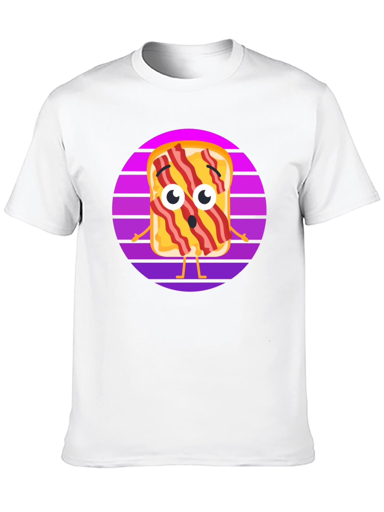 Black Bacon Toast Retro Graphic Tee view 10