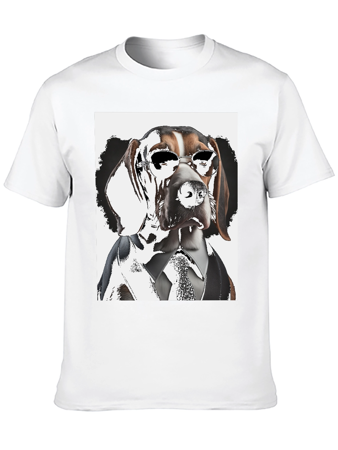 Black Dogfather T-Shirt: Suave Hound in Shades view 10