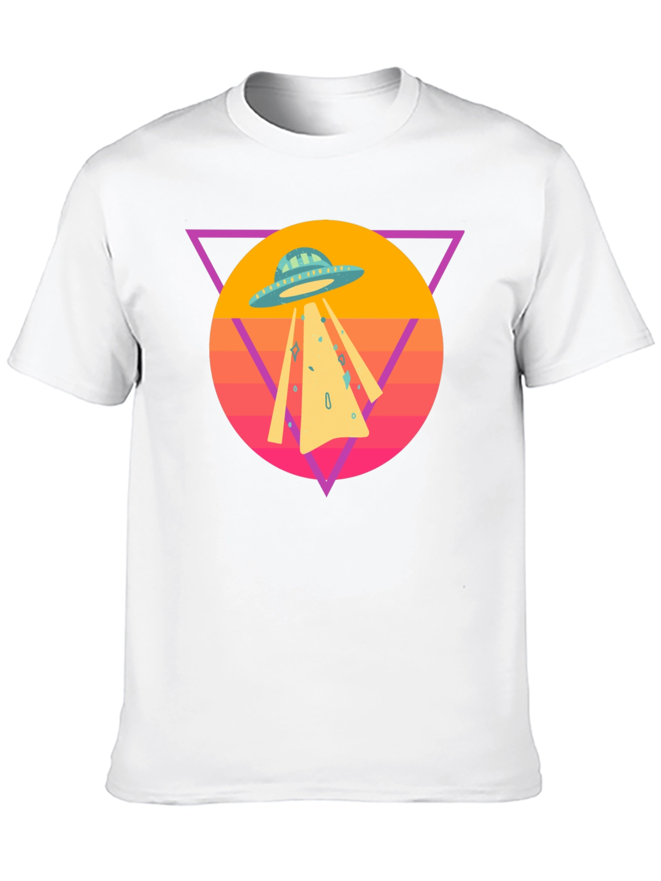 Black Retro UFO T-Shirt - Black Cotton Blend Tee view 10