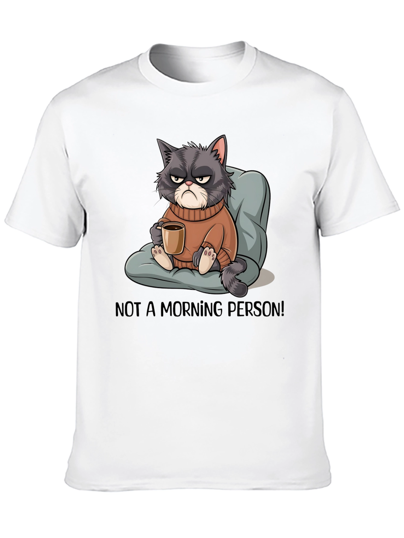 Grumpy Cat Coffee T-Shirt - Not a Morning Person! - 10