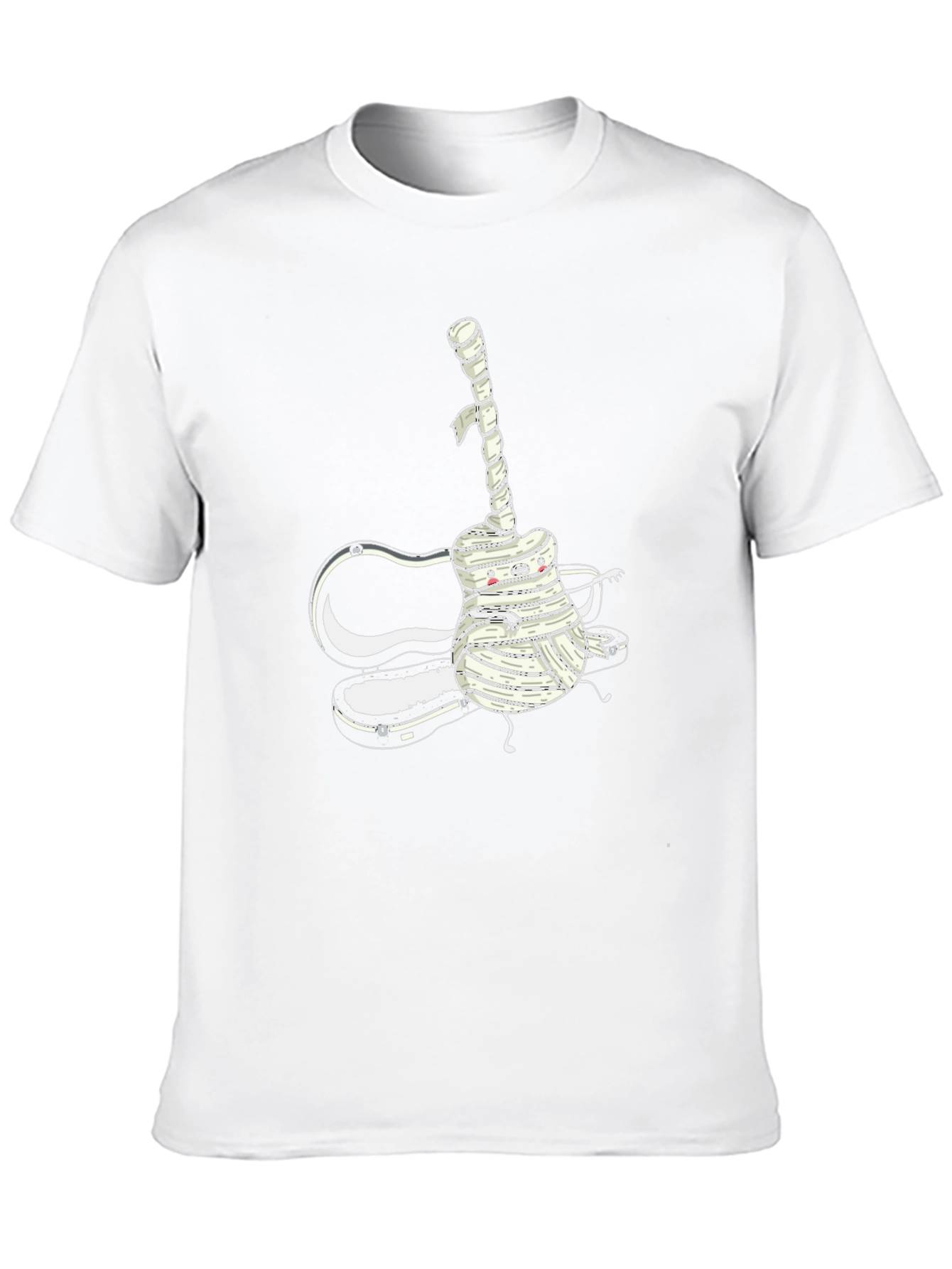 Black Guitar Mummy Graphic T-Shirt - Black view 10