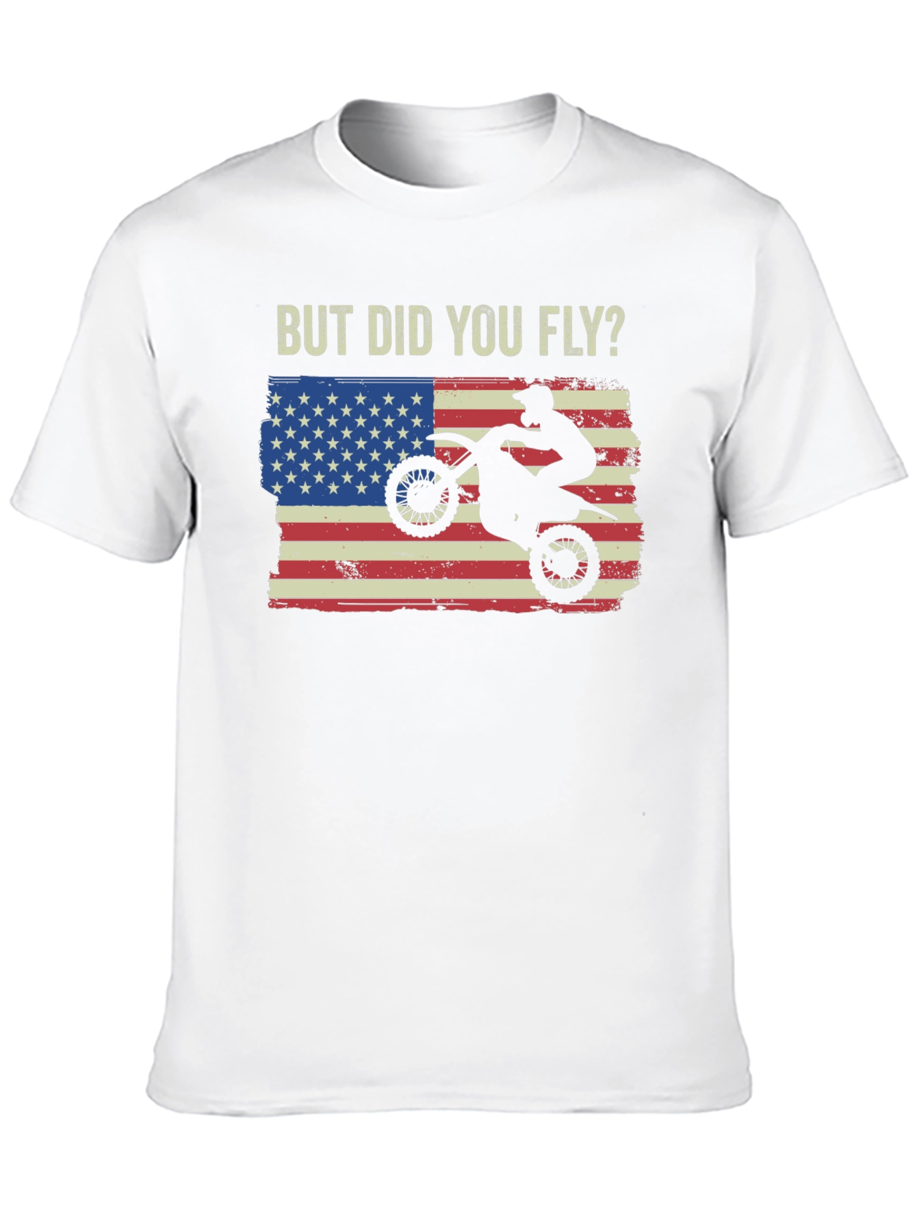 Black But Did You Fly T-Shirt, Motocross USA Flag view 10