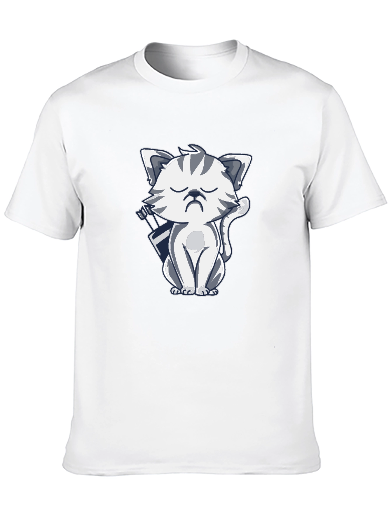 Black Grumpy Archer Cat Graphic T-Shirt - Black view 10