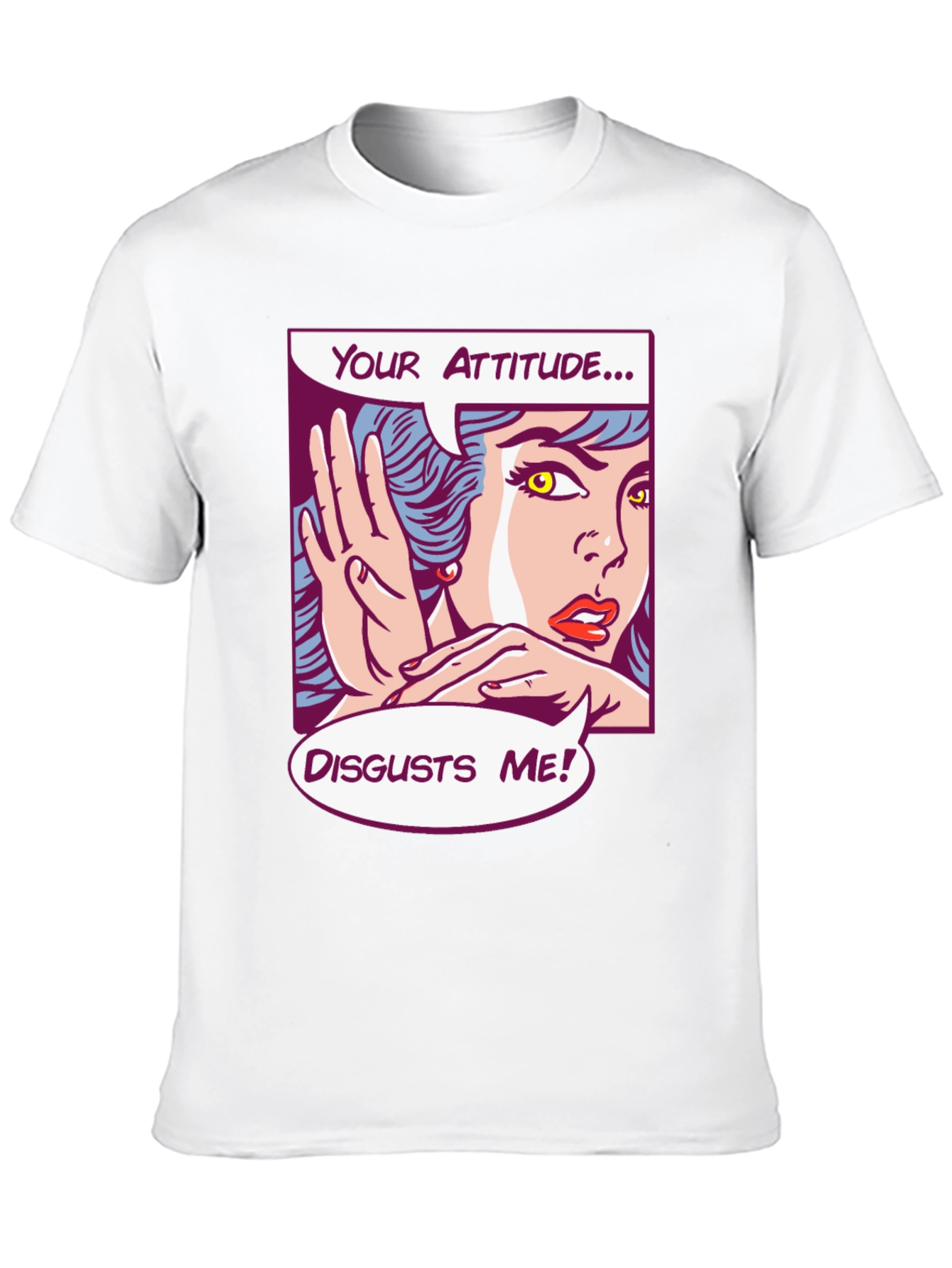 Black Attitude Disgusts Me Pop Art T-Shirt view 10