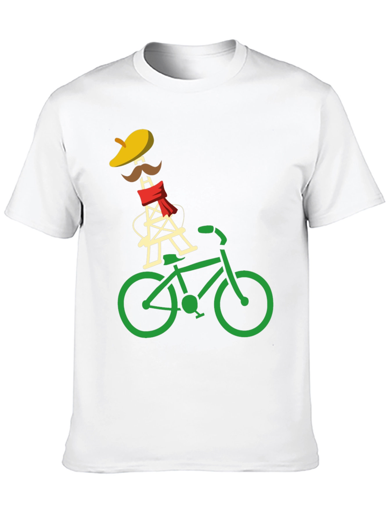 Black Eiffel Tower Bike Ride Graphic Tee view 10