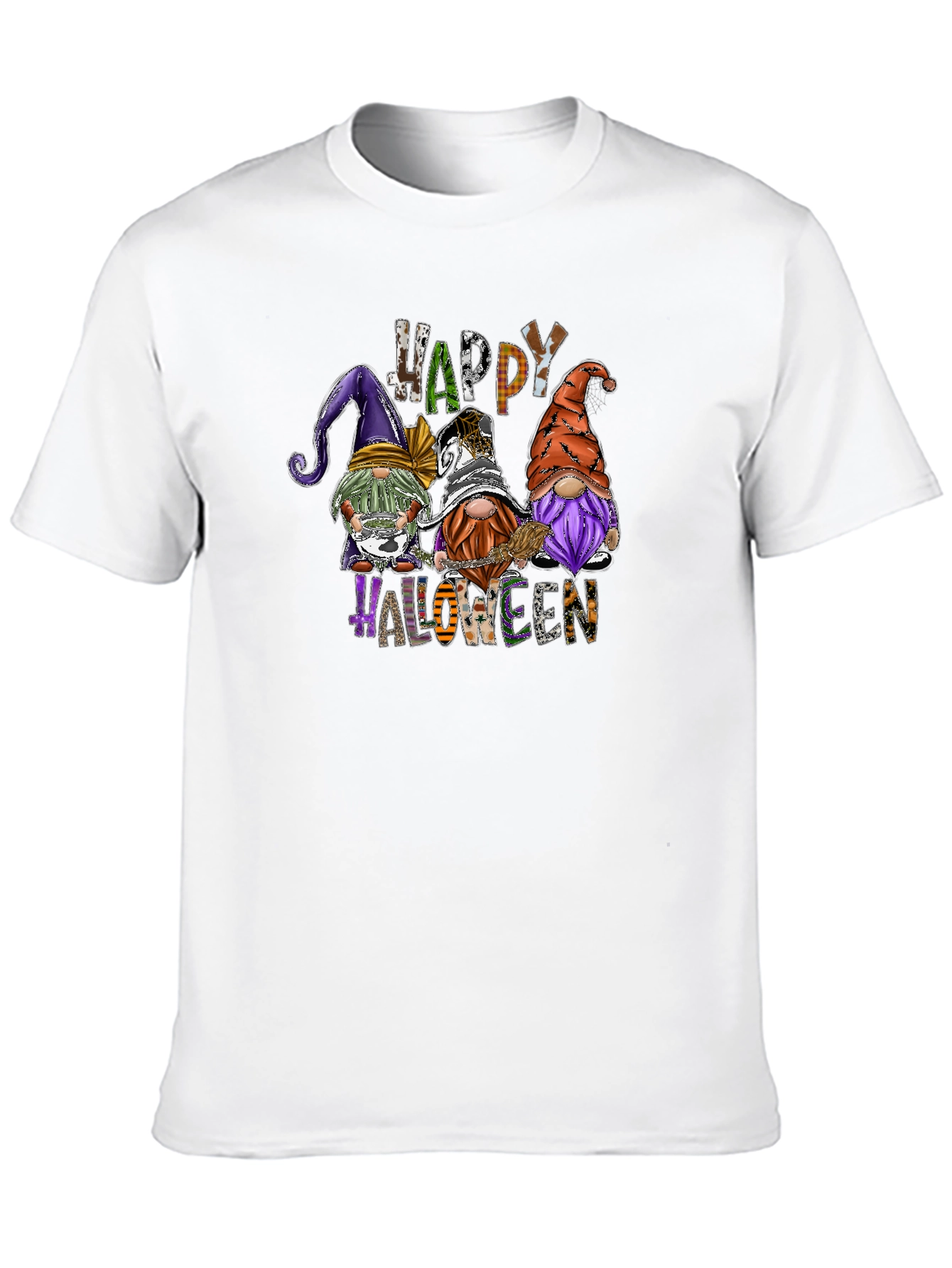 Black Happy Halloween Gnomes Black T-Shirt view 10