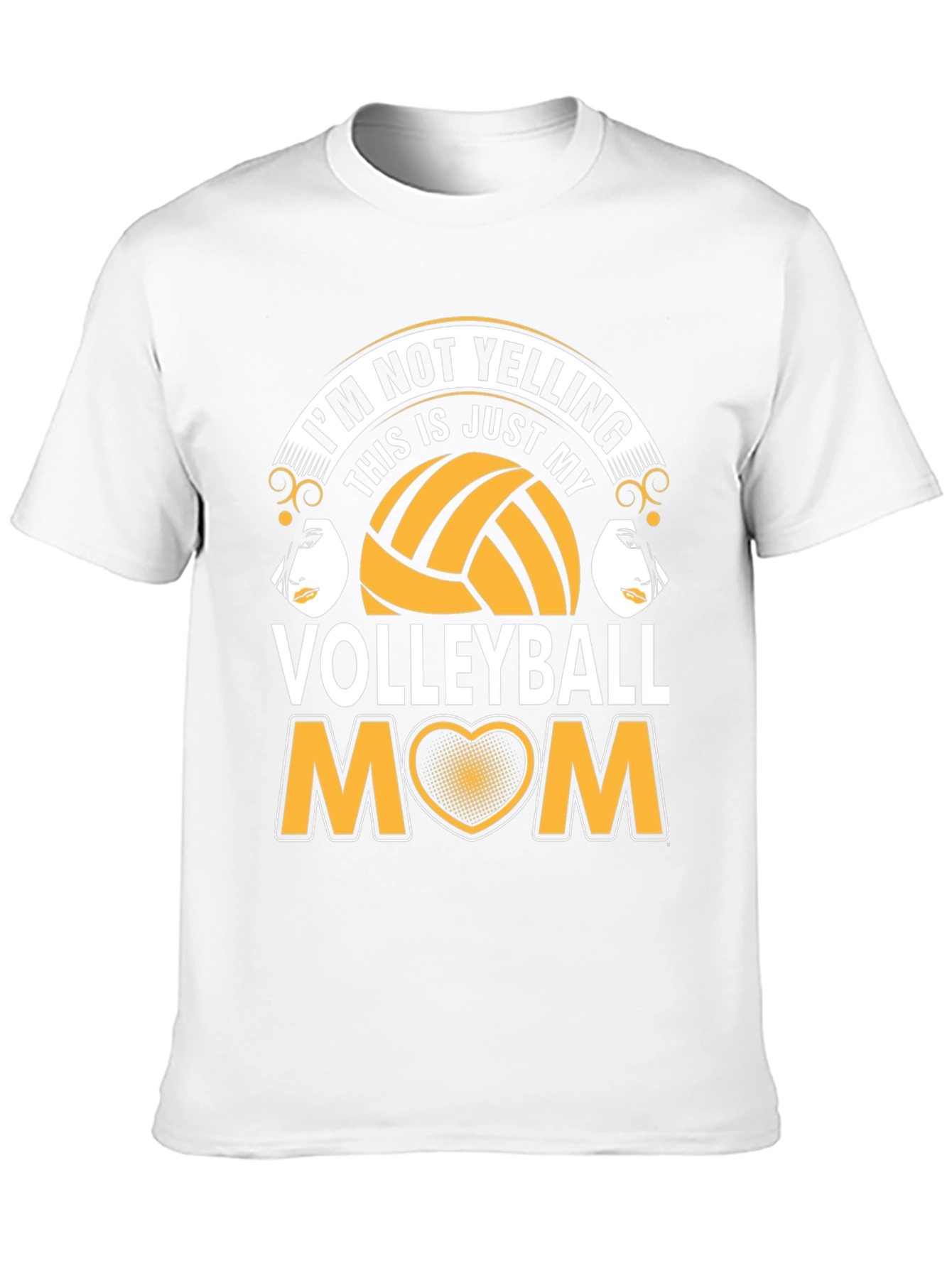 Black Volleyball Mom T-Shirt - I'm Not Yelling! view 10