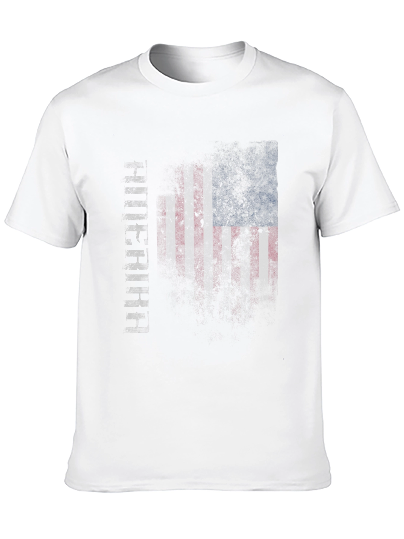 Black Patriotic USA Flag Graphic Print Crew Neck T-Shirt view 10