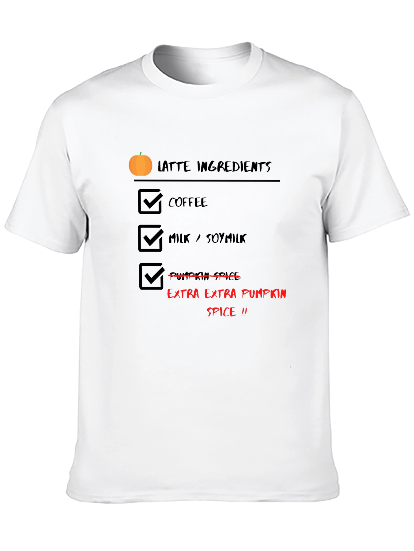 Black Pumpkin Spice Latte T-Shirt - Fall Coffee Lover view 10