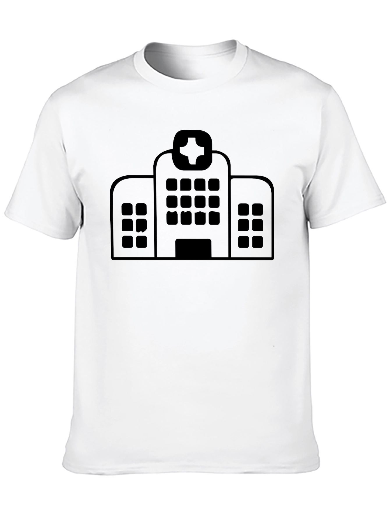 Black Hospital Graphic Tee - Classic Black Cotton T-Shirt view 10