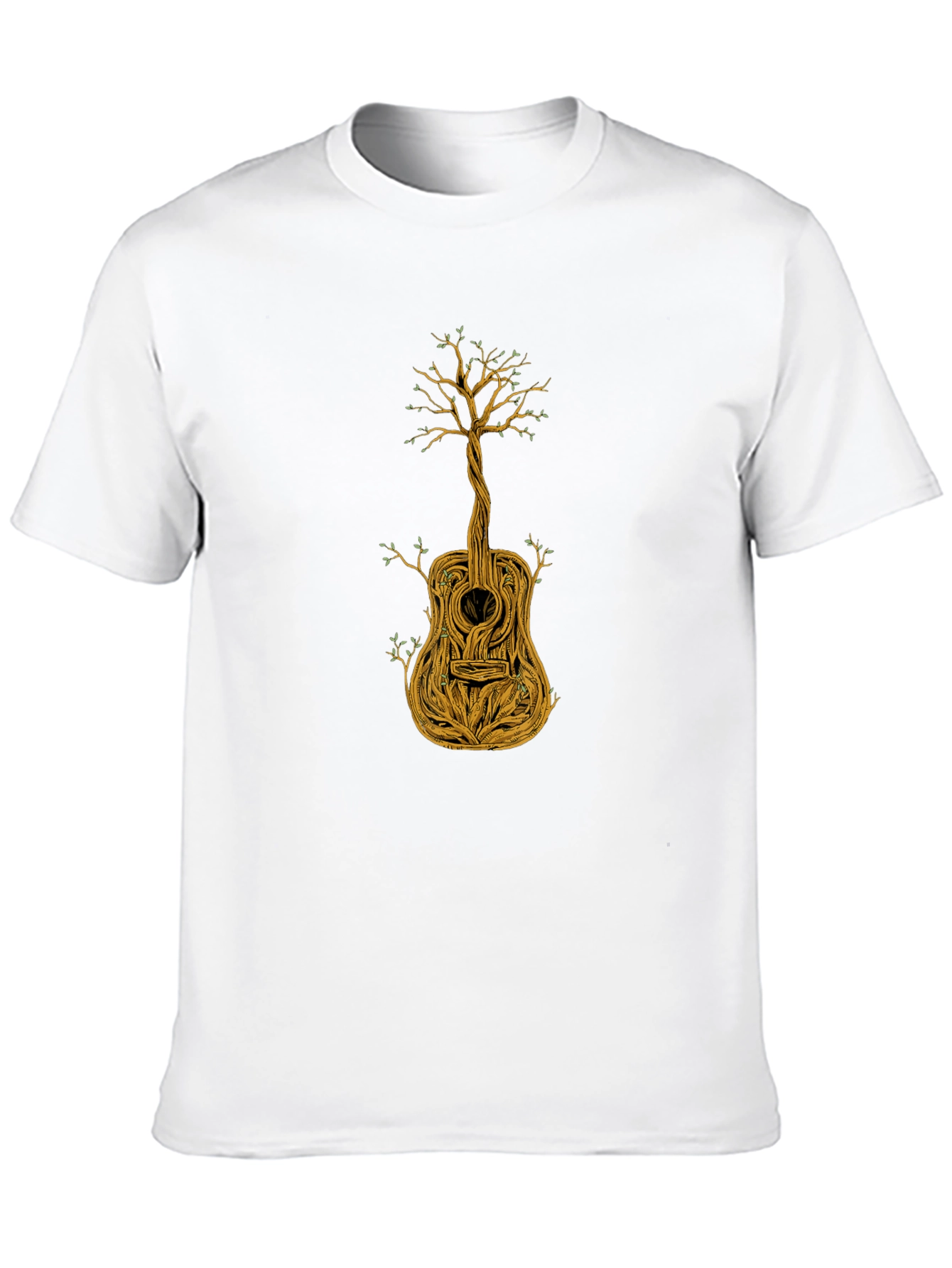 Black Guitar Tree Graphic Tee - Black Cotton Blend view 10