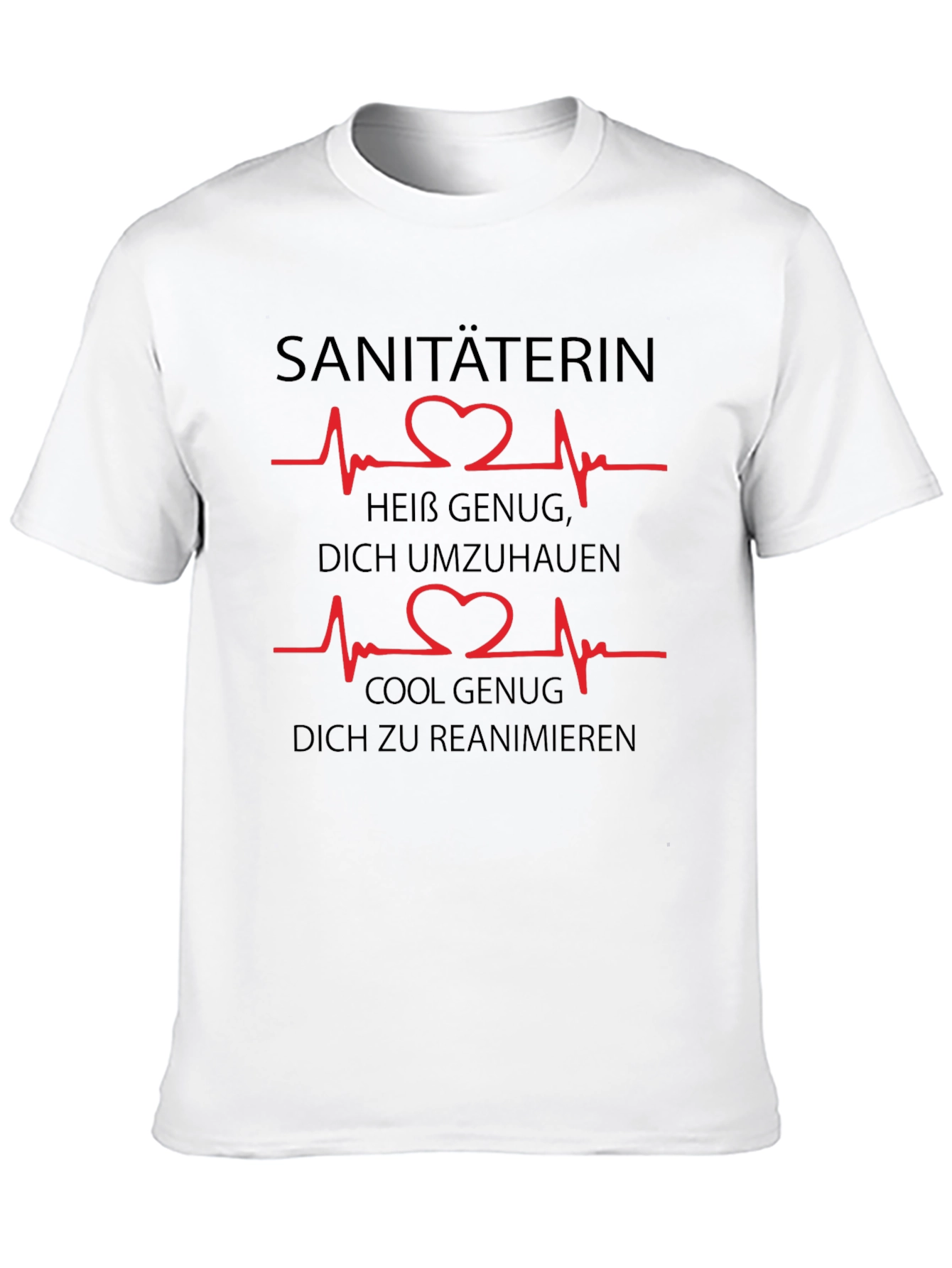Black Funny Sanitäterin Heartbeat T-Shirt view 10
