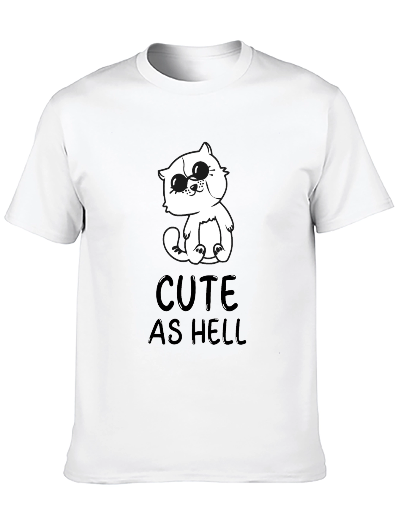 Black Cute As Hell Cat Graphic T-Shirt - Black view 10