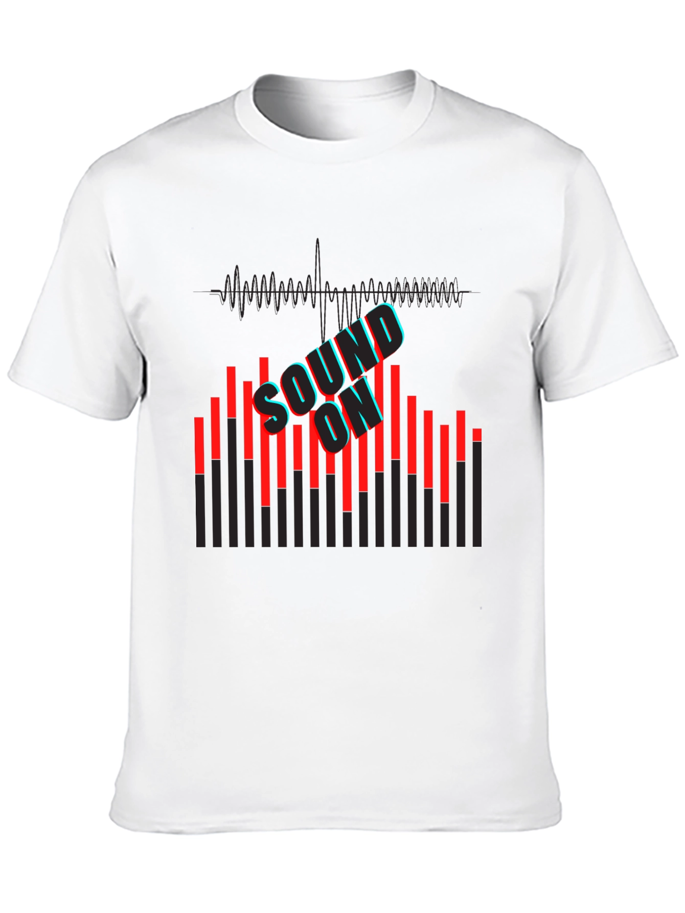 Black Sound On Graphic Print Men's Black T-Shirt view 10