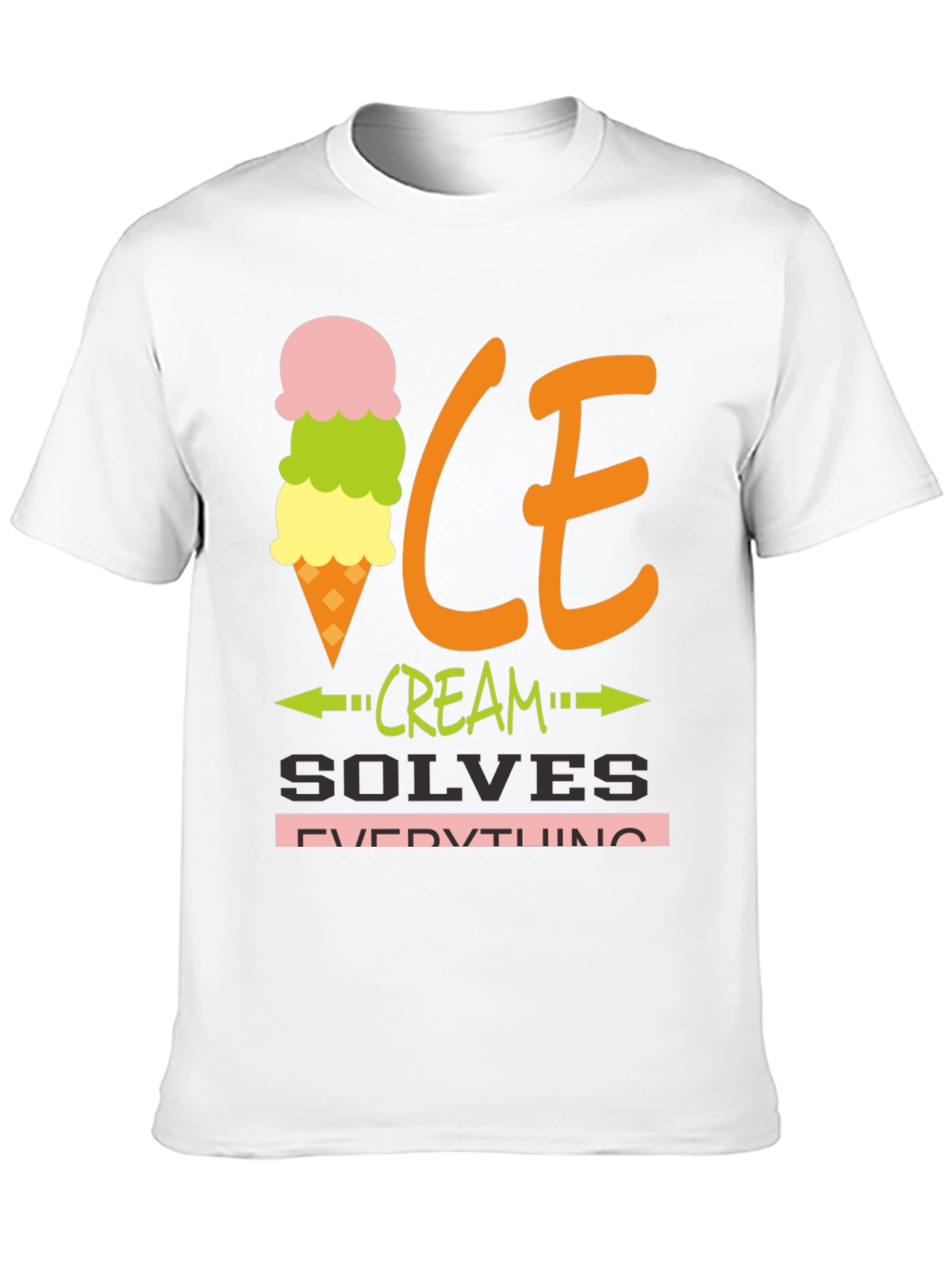 Black Ice Cream Solves Everything Graphic Tee view 10