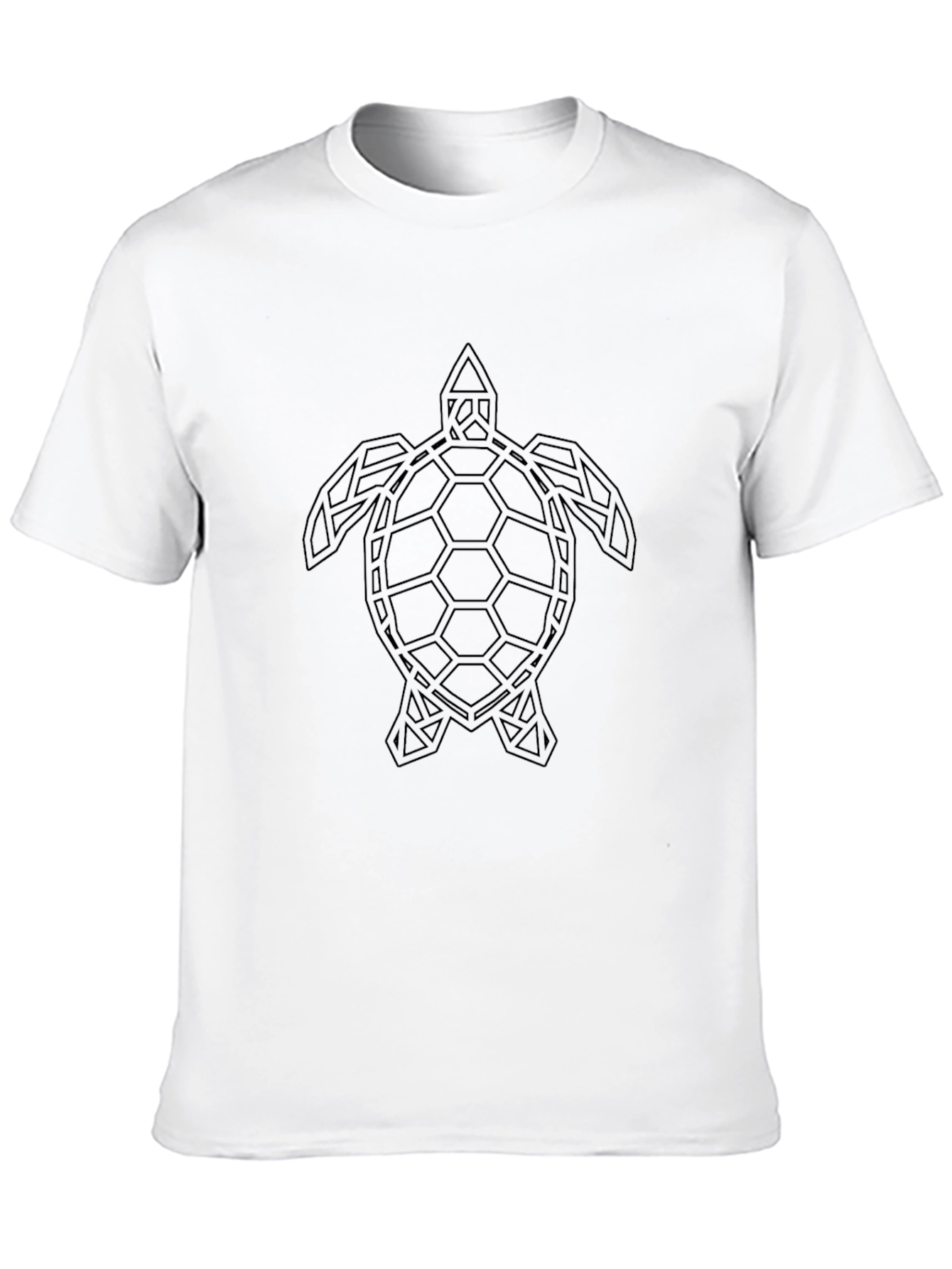 Black Geometric Turtle Graphic Tee - Stylish Black T-Shirt view 10