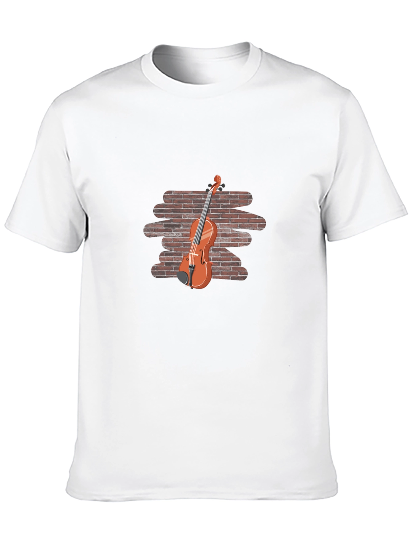 Black Brick Wall Violin Graphic Tee view 10
