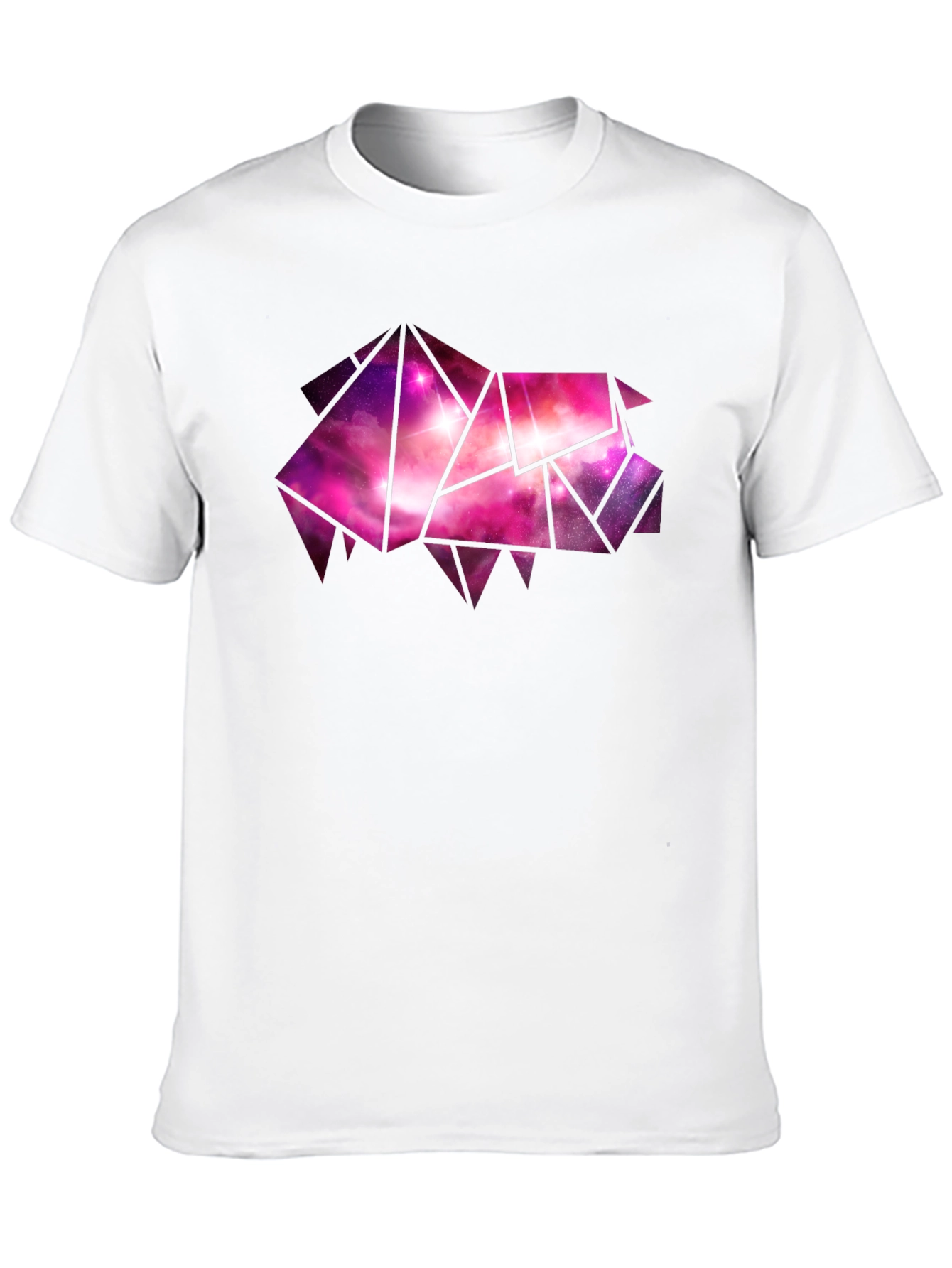 Black Geometric Galaxy Pig Tee - Stylish Black Cotton T-Shirt view 10