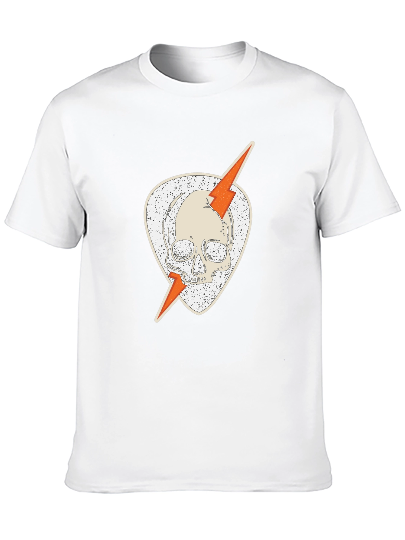 Black Skull & Lightning Black Graphic Tee view 10