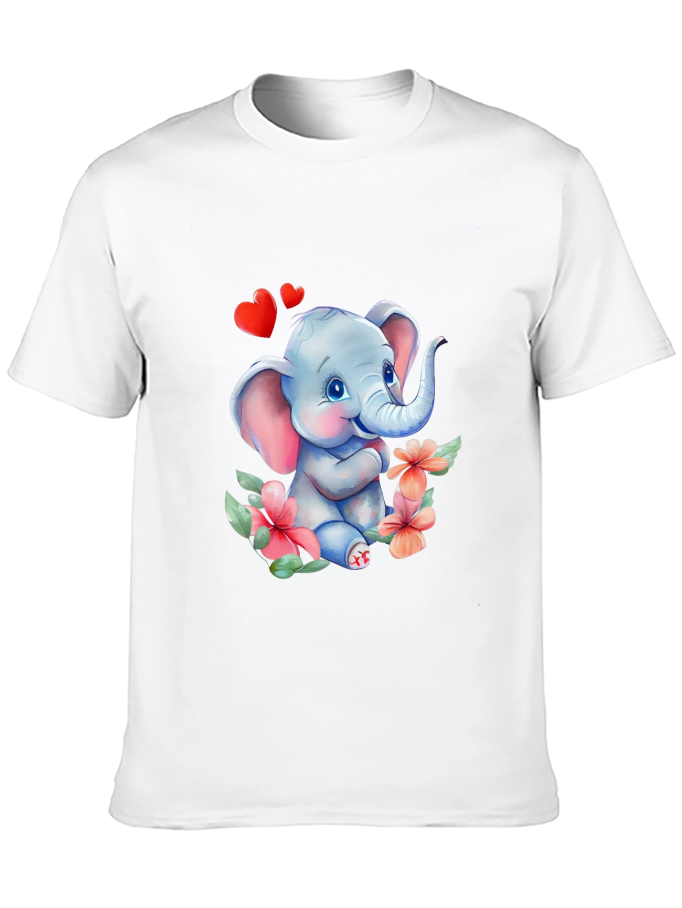 Black Cute Elephant Love Tee - Soft Cotton Blend view 10