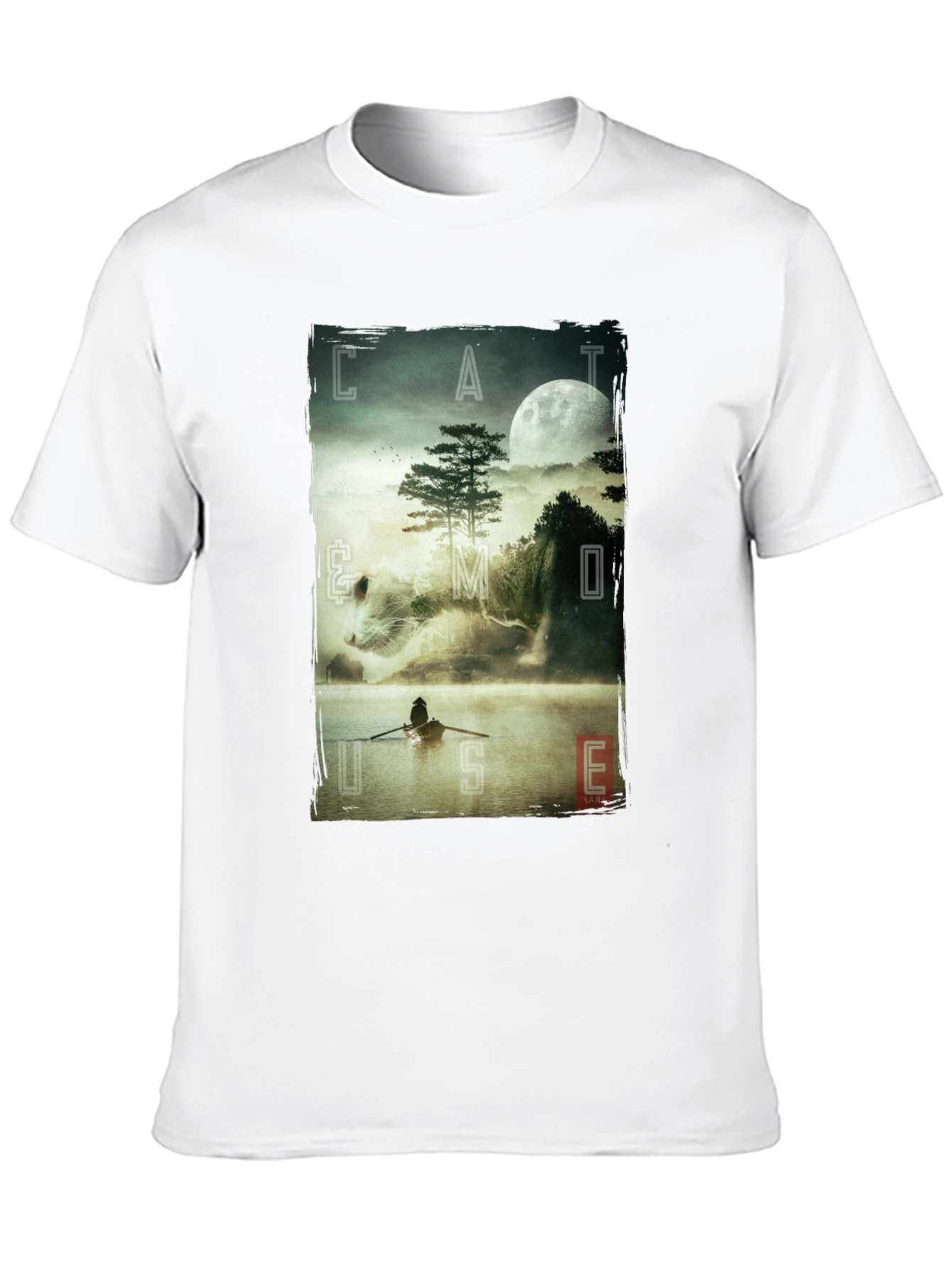 Cat & Moon Graphic Tee - 10