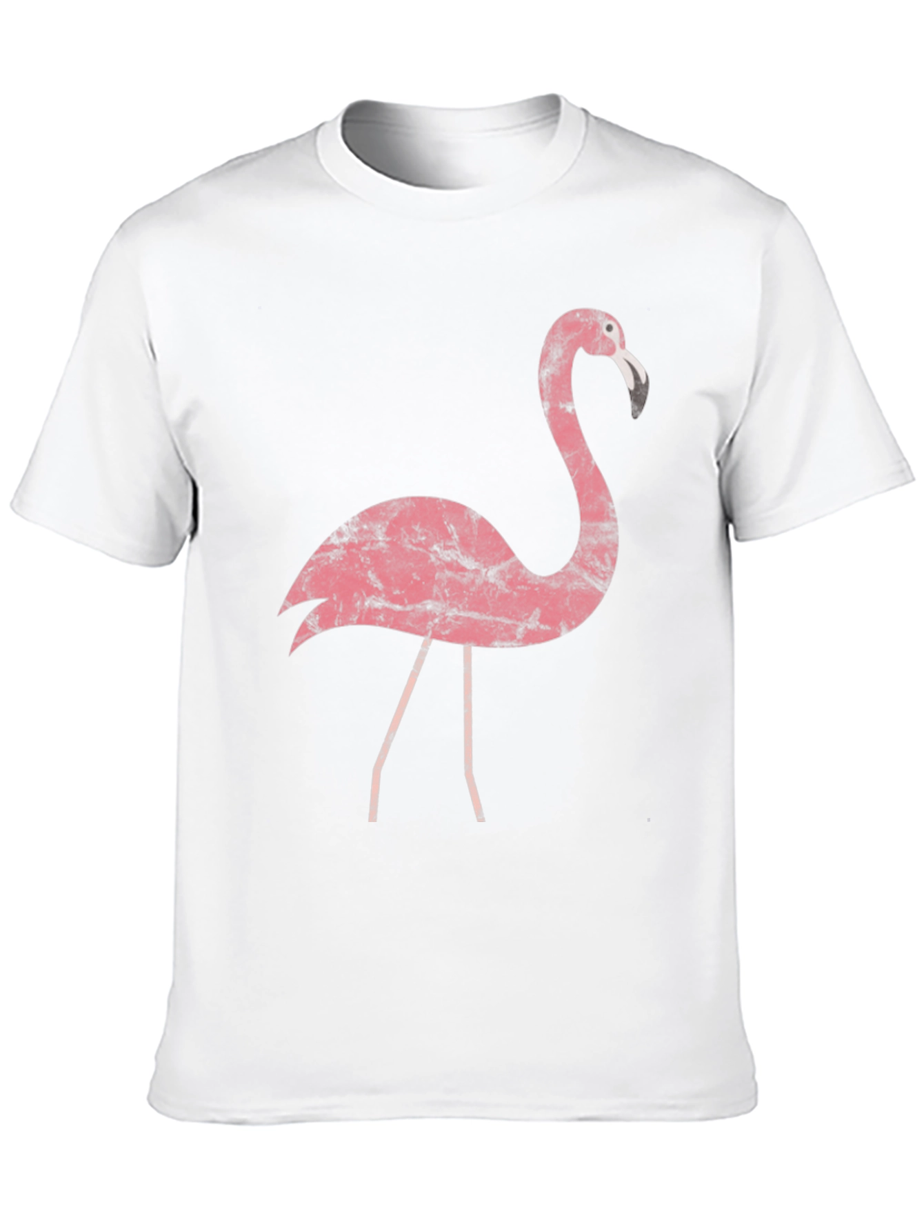 Black Vintage Flamingo Graphic Tee - Black Cotton T-Shirt view 10