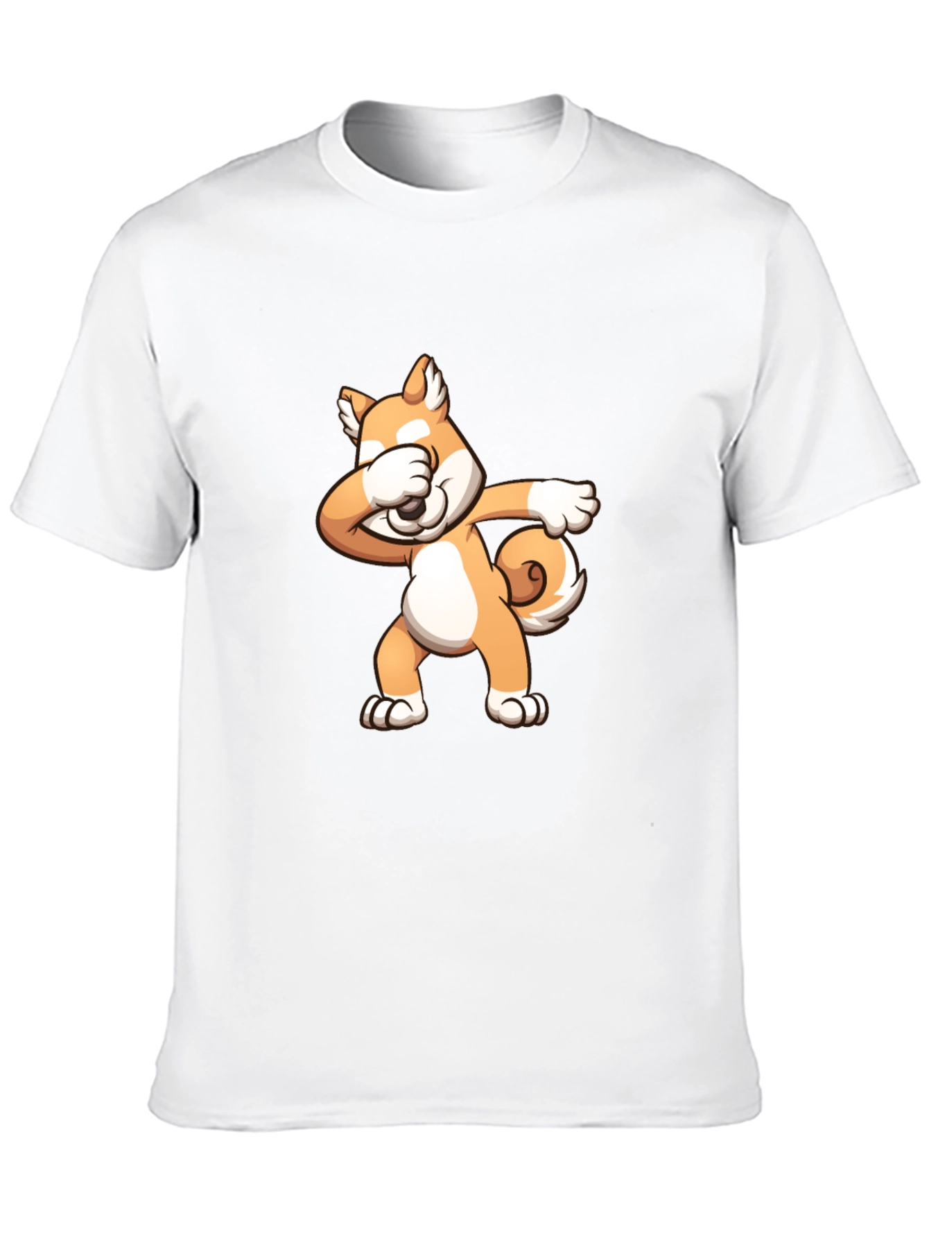 Black Dabbing Shiba Inu Black T-Shirt view 10